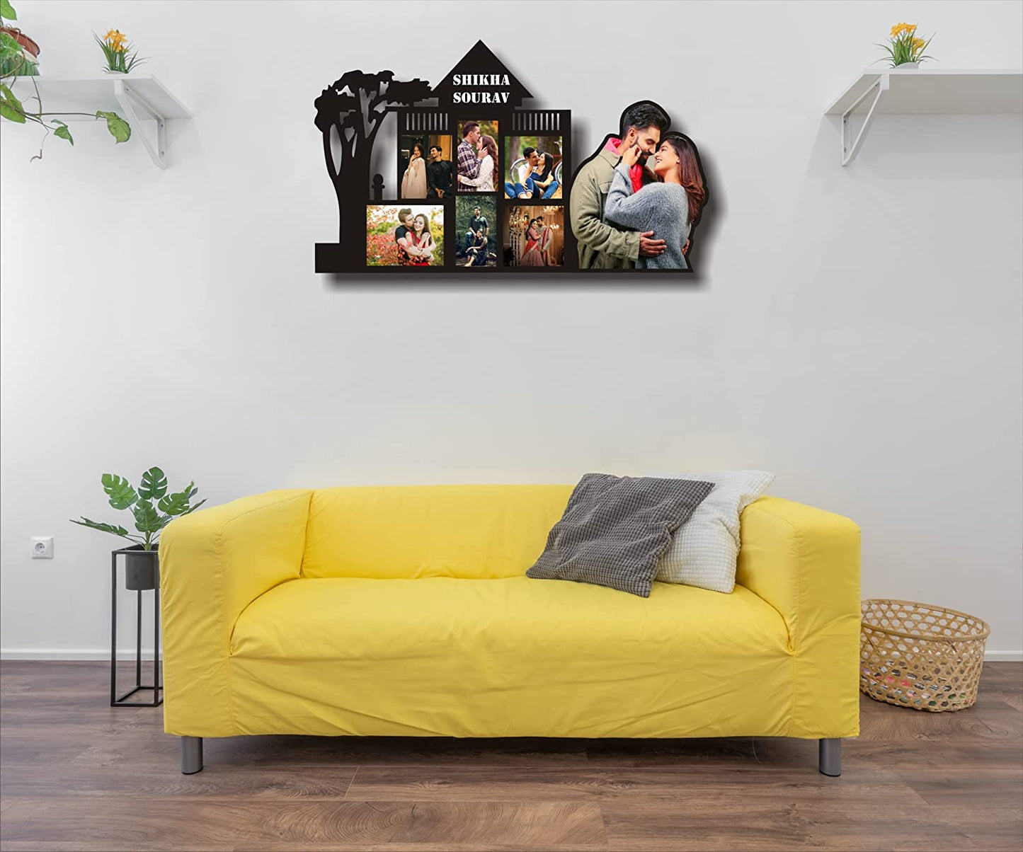 Pihu Creation Wood Personalized, Customized Gift Best Friends Reel Photo Collage gift for Friends, BFF with Frame, Birthday Gift,Anniversary Gift Table (Multicolor, 7 Photo(s), 12x18 Inches)