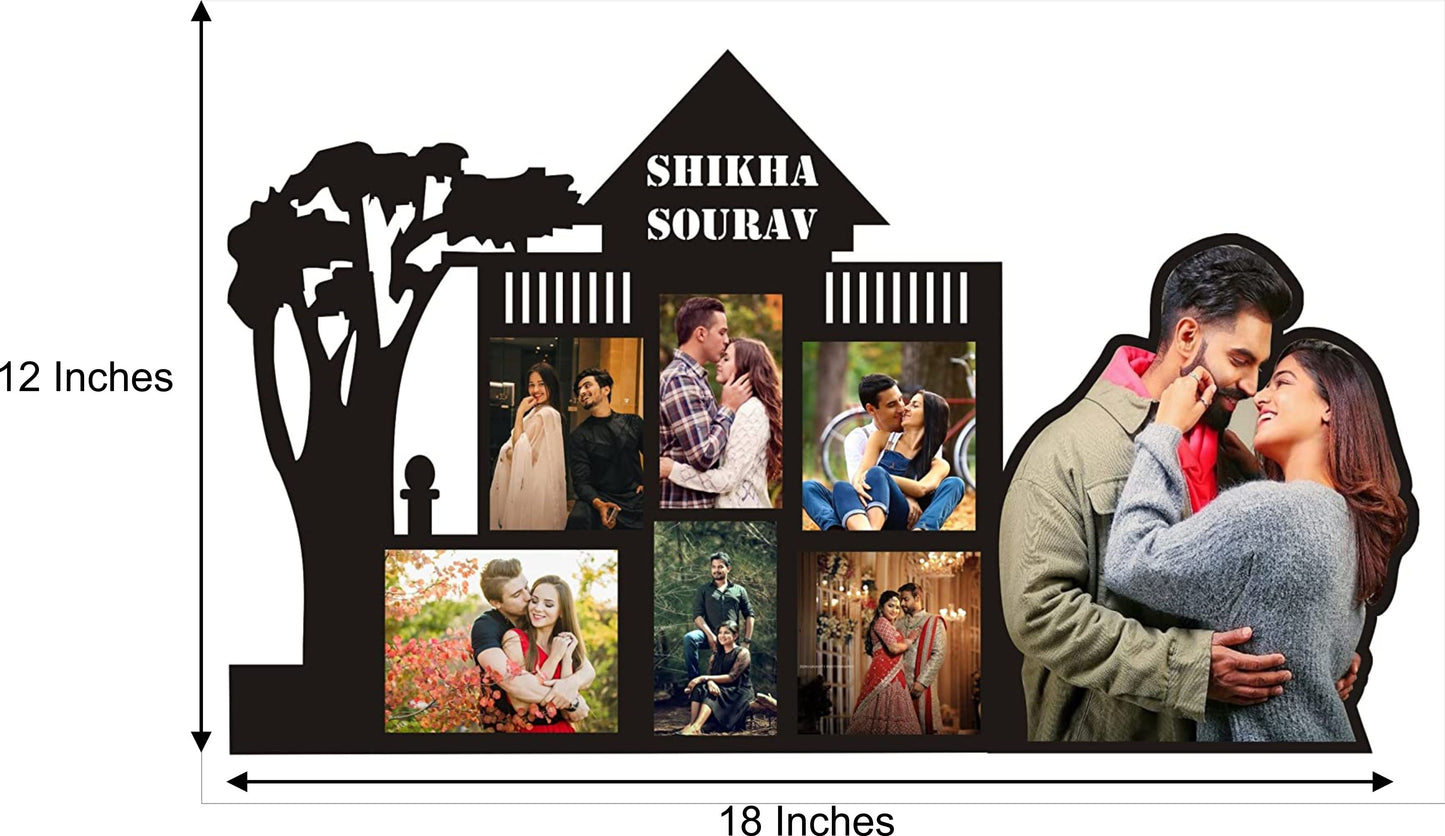 Pihu Creation Wood Personalized, Customized Gift Best Friends Reel Photo Collage gift for Friends, BFF with Frame, Birthday Gift,Anniversary Gift Table (Multicolor, 7 Photo(s), 12x18 Inches)
