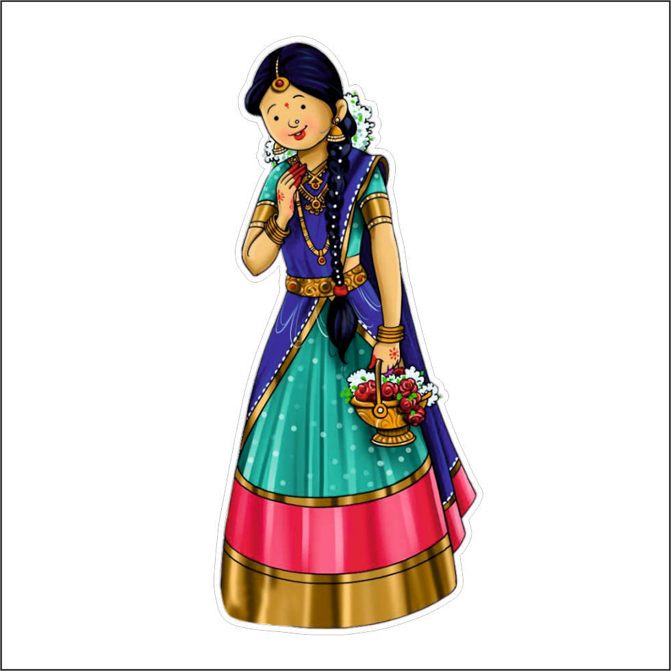 2" Inch Saree Women / Girl For Craft Making