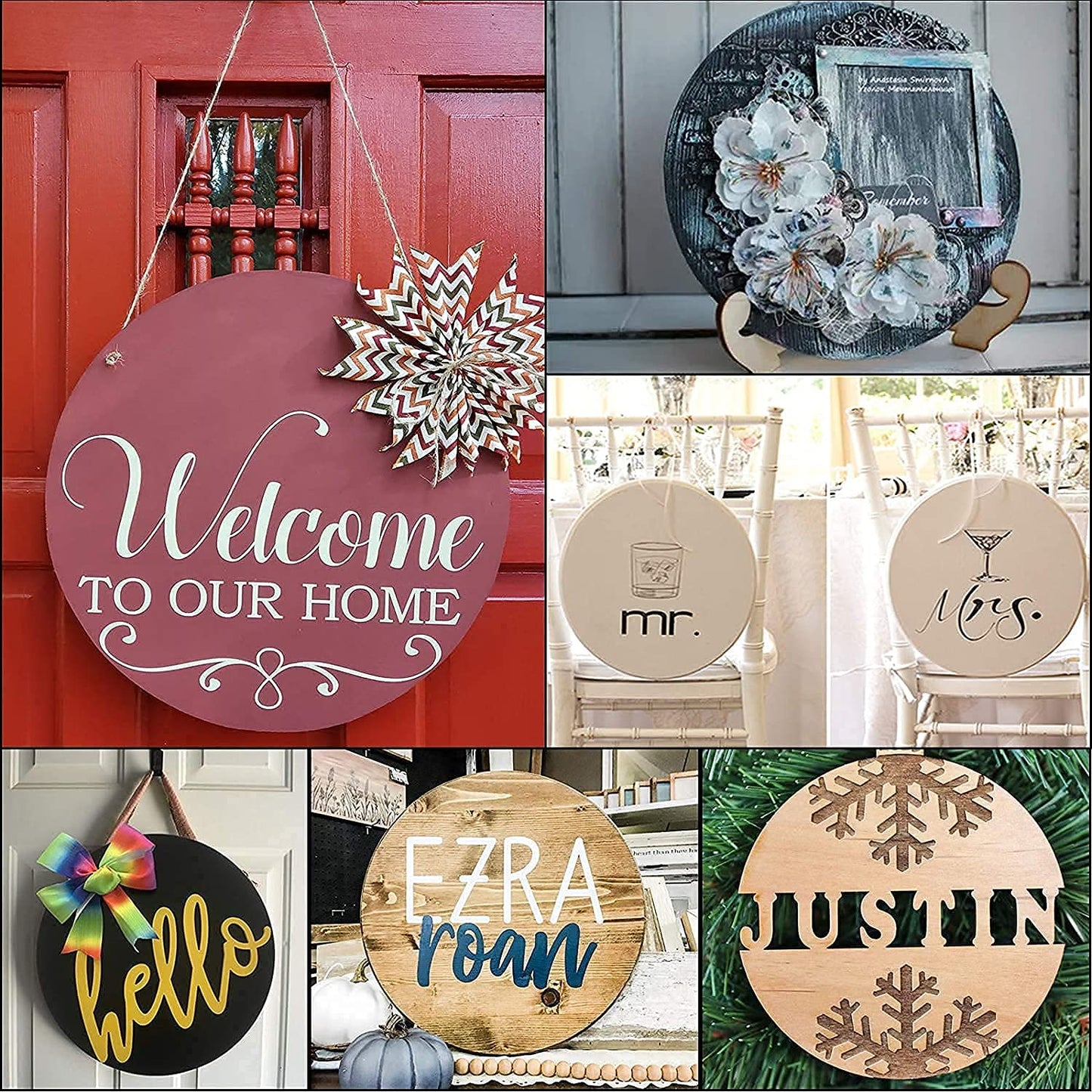 25 Piece 8 x 8 Inch Round MDF Boards for Art and Craft, Wood Round MDF Sheets for Craft Work, DIY MDF Cutouts