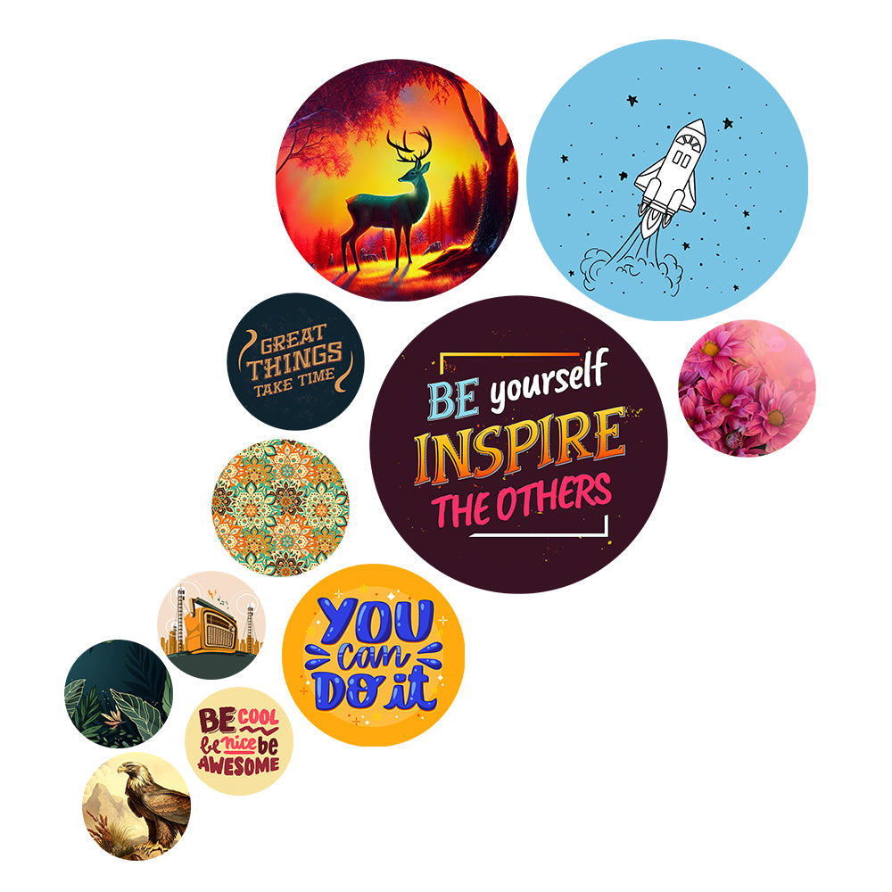 Motivational & Fancy Wall Decor Round Coster For Home / Room / Office & etc.