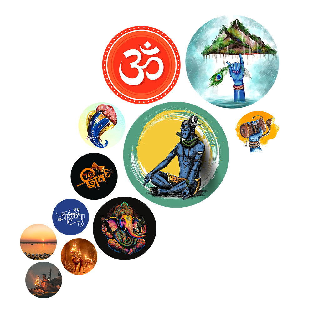 Hindu God Wall Decor Round Coster For Home / Room / Office & etc.
