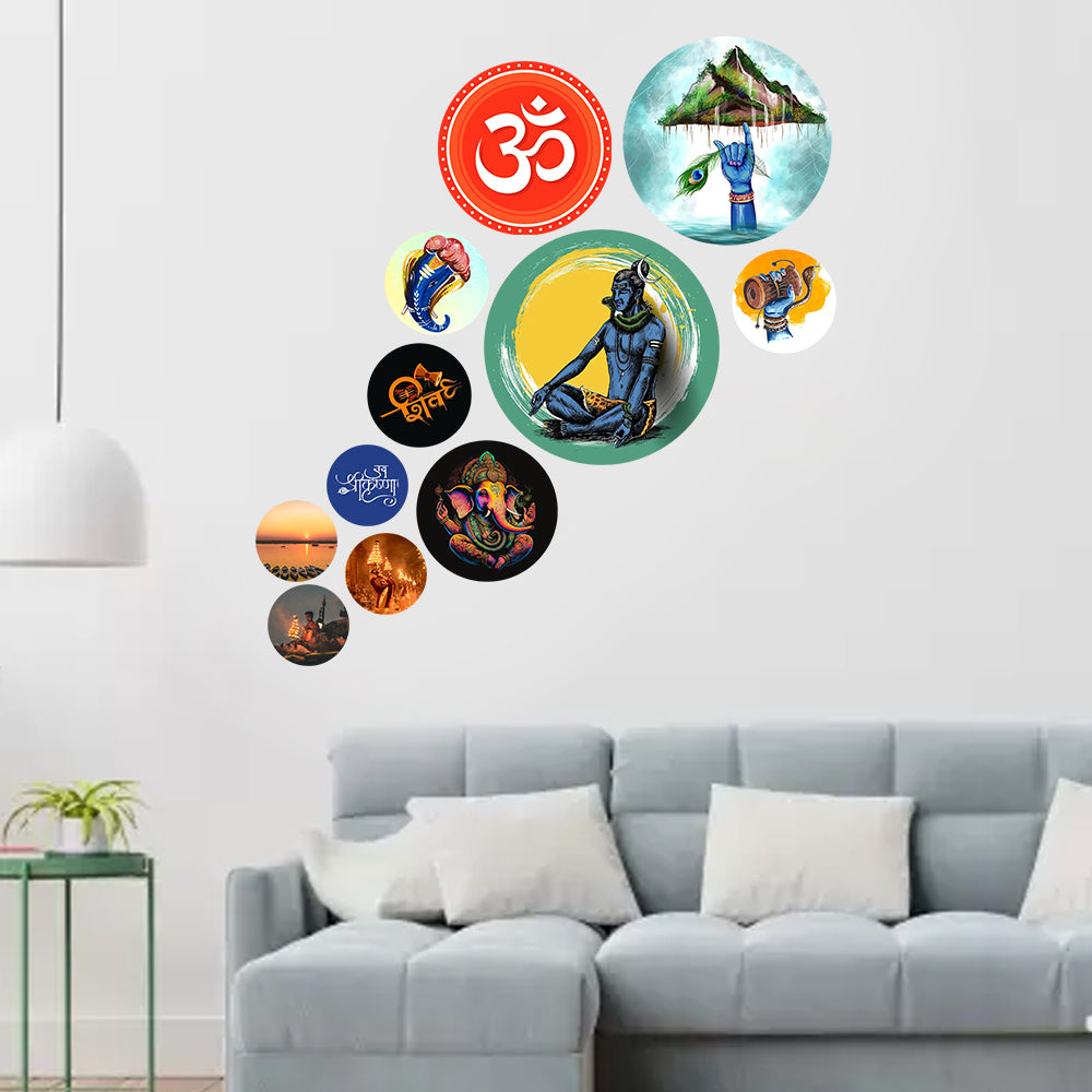 Hindu God Wall Decor Round Coster For Home / Room / Office & etc.