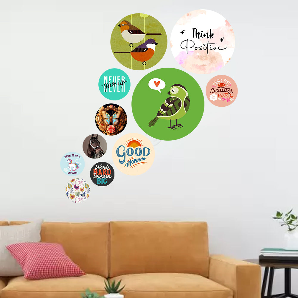 Attractive Birds Wall Decor Round Coster For Home / Room / Office & etc.