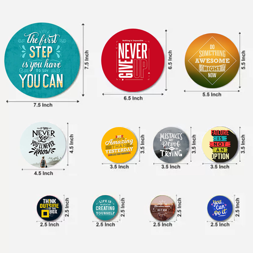 Motivational Wall Decor Round Coster For Home / Room / Office & etc.