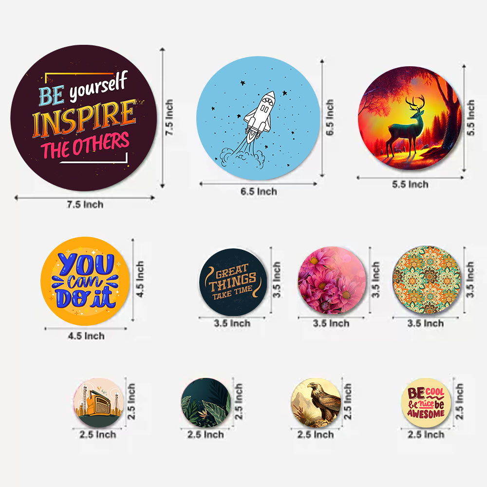 Motivational & Fancy Wall Decor Round Coster For Home / Room / Office & etc.