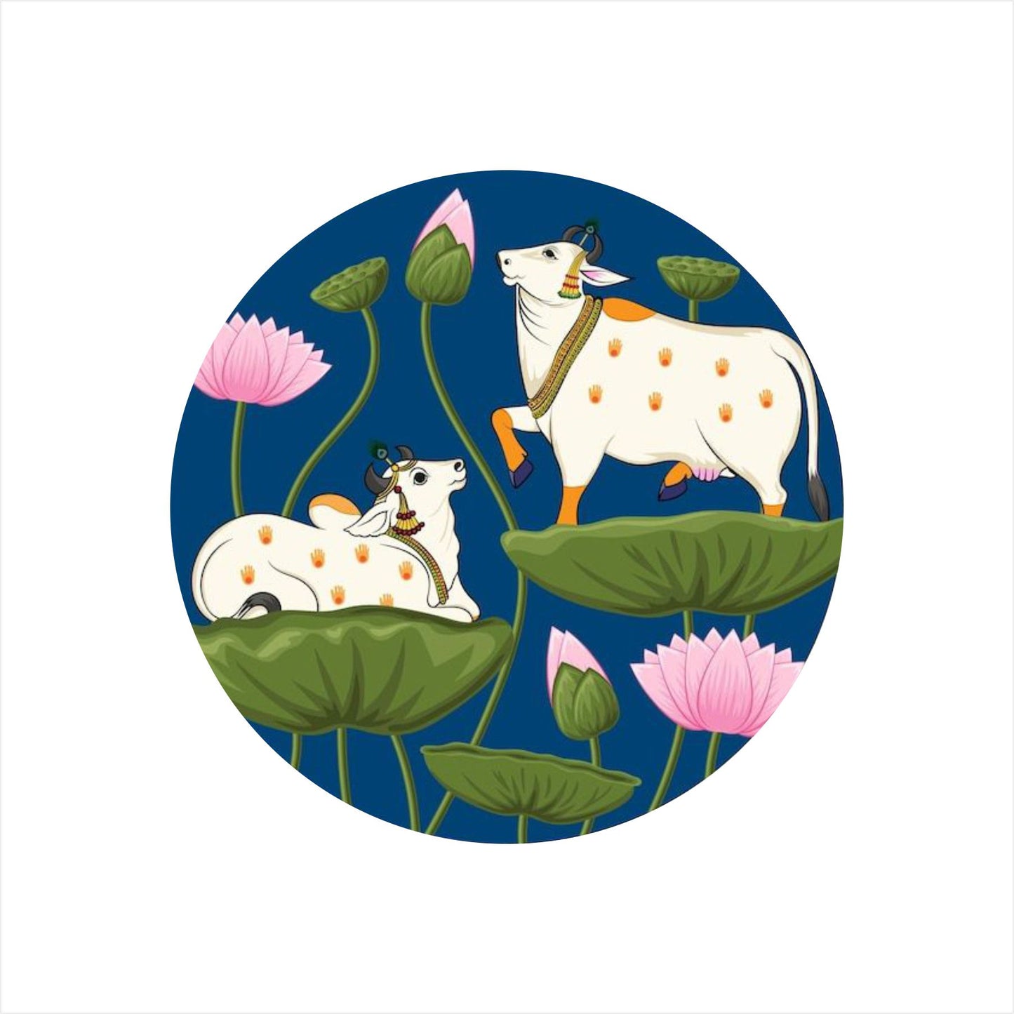 Pichwai Cow Coster For Craft Making Pack Of 20Pc