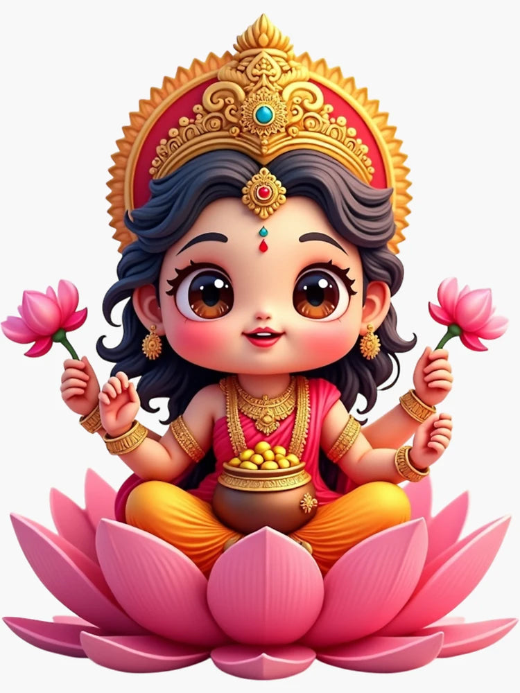 AI Laxmi Ji Cartoon Cutout For Craft Making