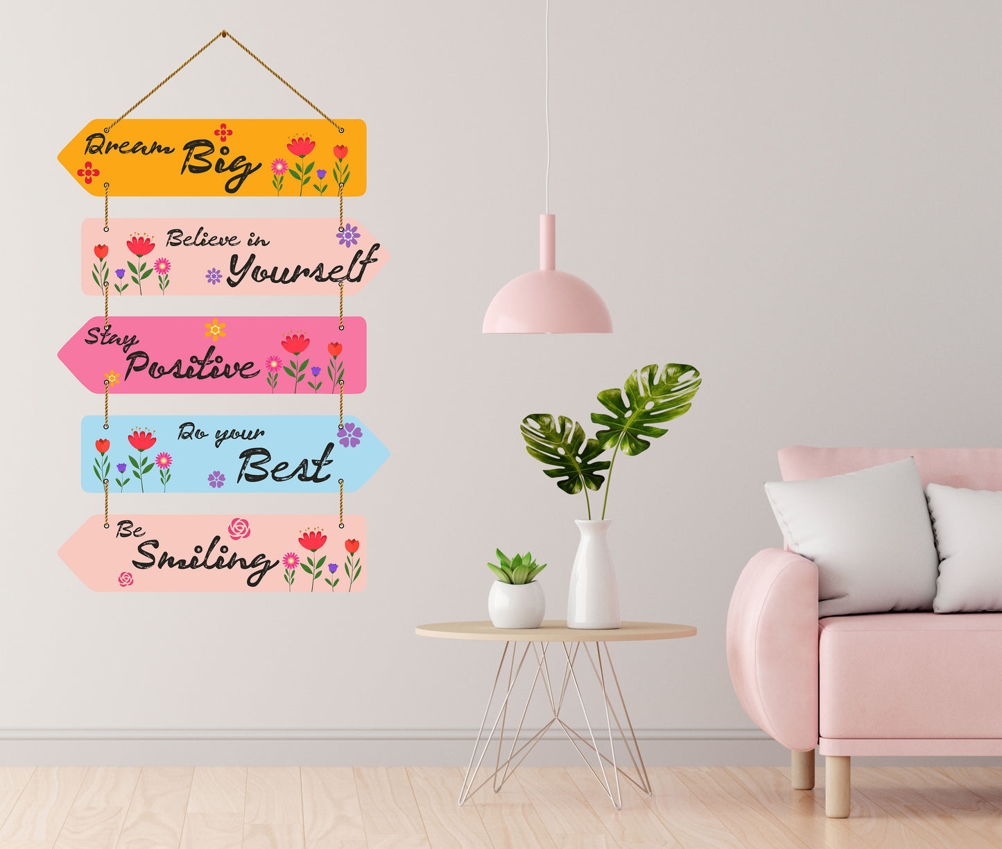 Tringle Wooden Wall Hanging For Home / Room / Office & etc.