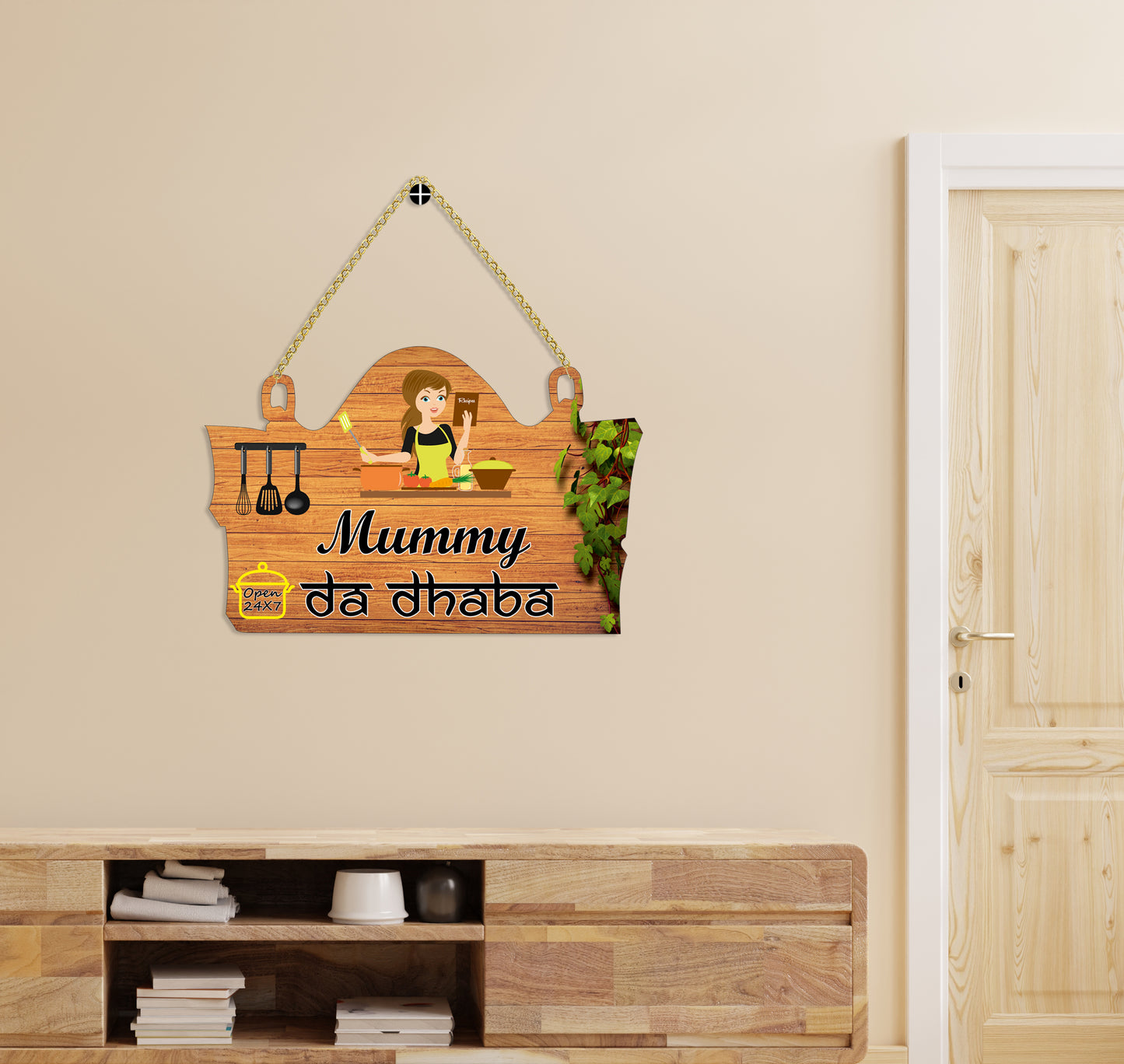 Mummy Da Dhaba Kitchen Wall Decor Hanging For Home / Room / Office & etc.