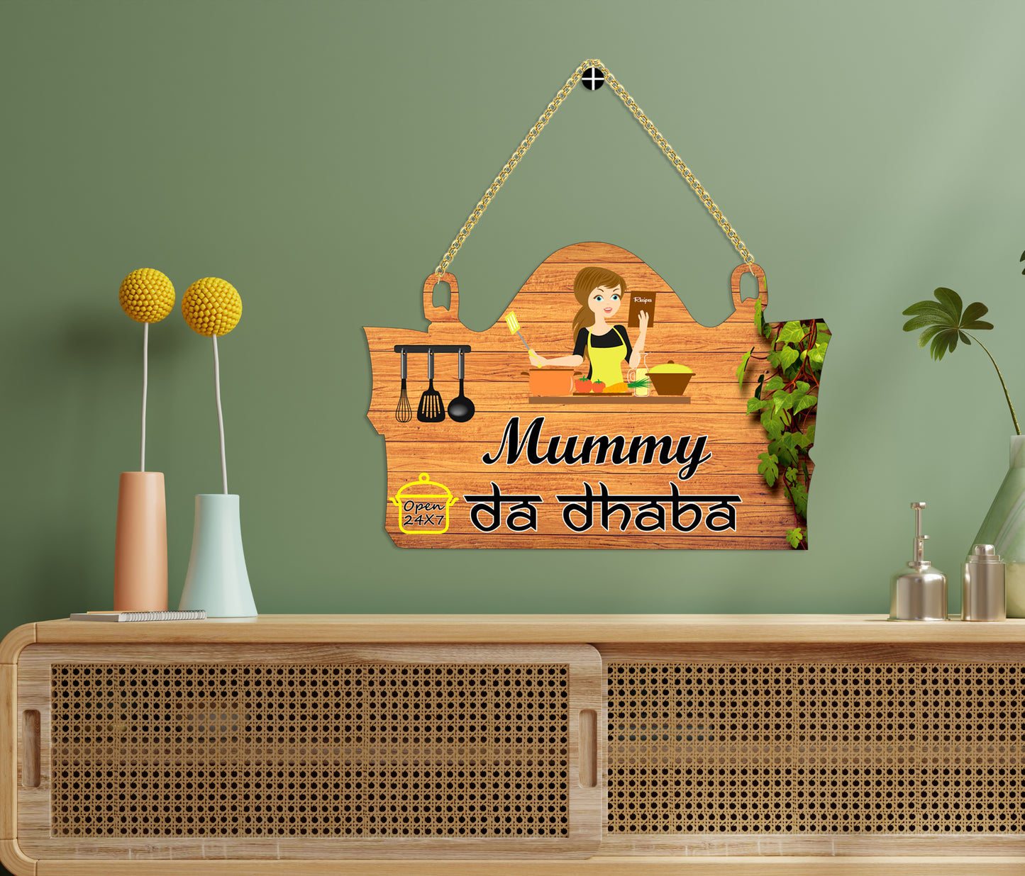 Mummy Da Dhaba Kitchen Wall Decor Hanging For Home / Room / Office & etc.