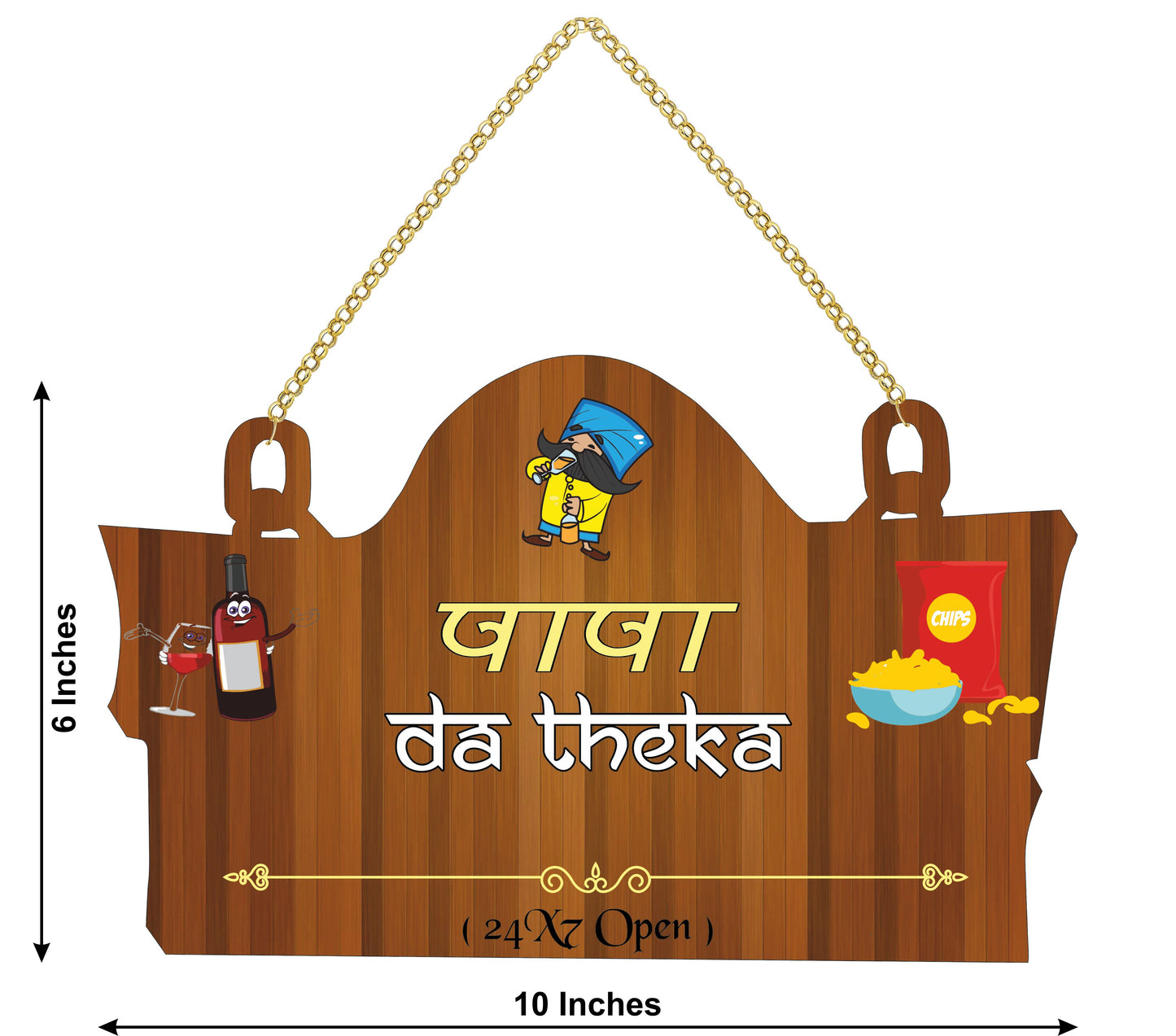 Papa Da theka Funky Wall Hanging For Home / Room / Office & etc.