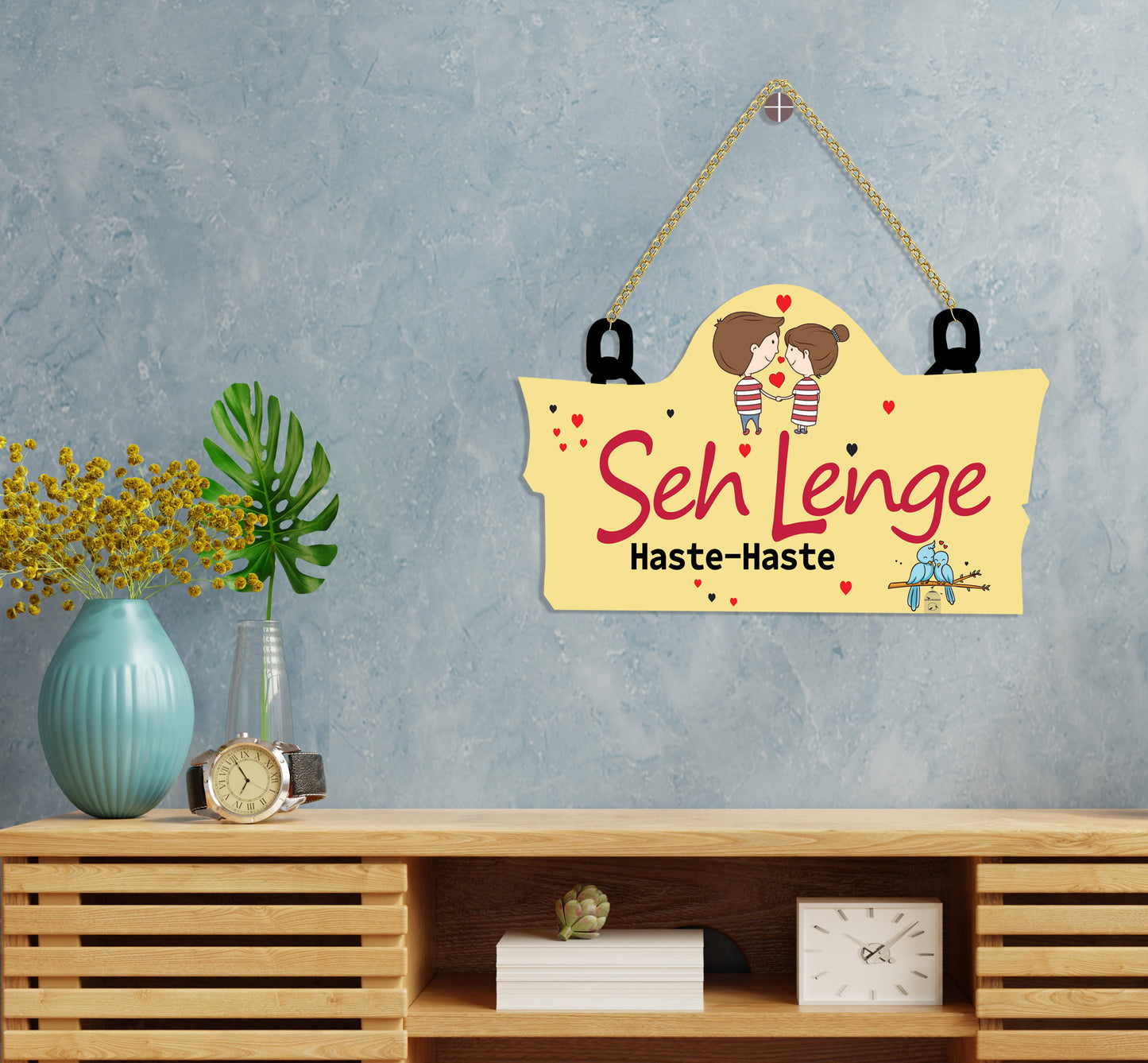 Couple Gifts Wooden Wall Hanging For Home / Room / Office & etc.