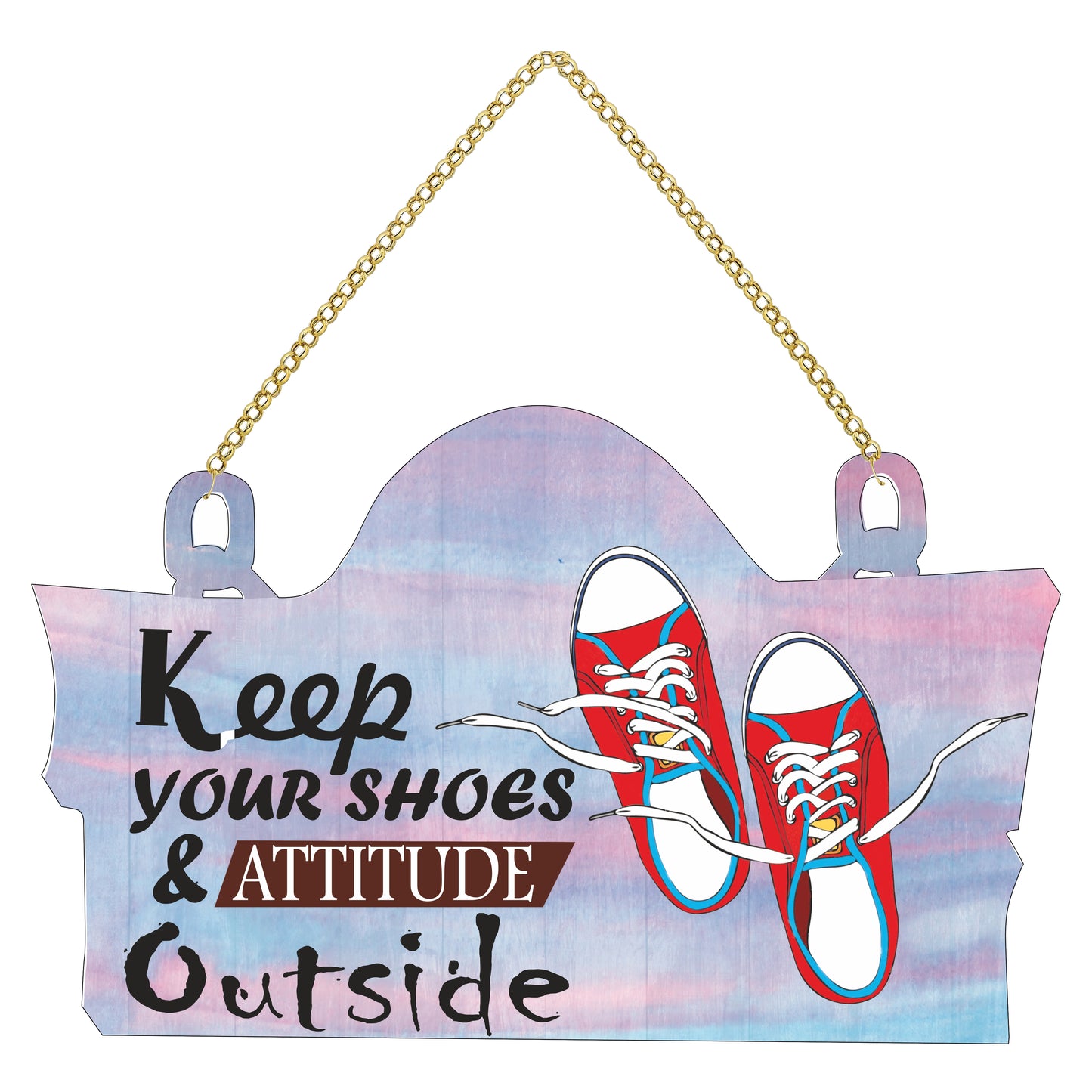 "Keep Your Shoes OutSide" Wooden Wall Hanging For Home / Room / Office & etc.