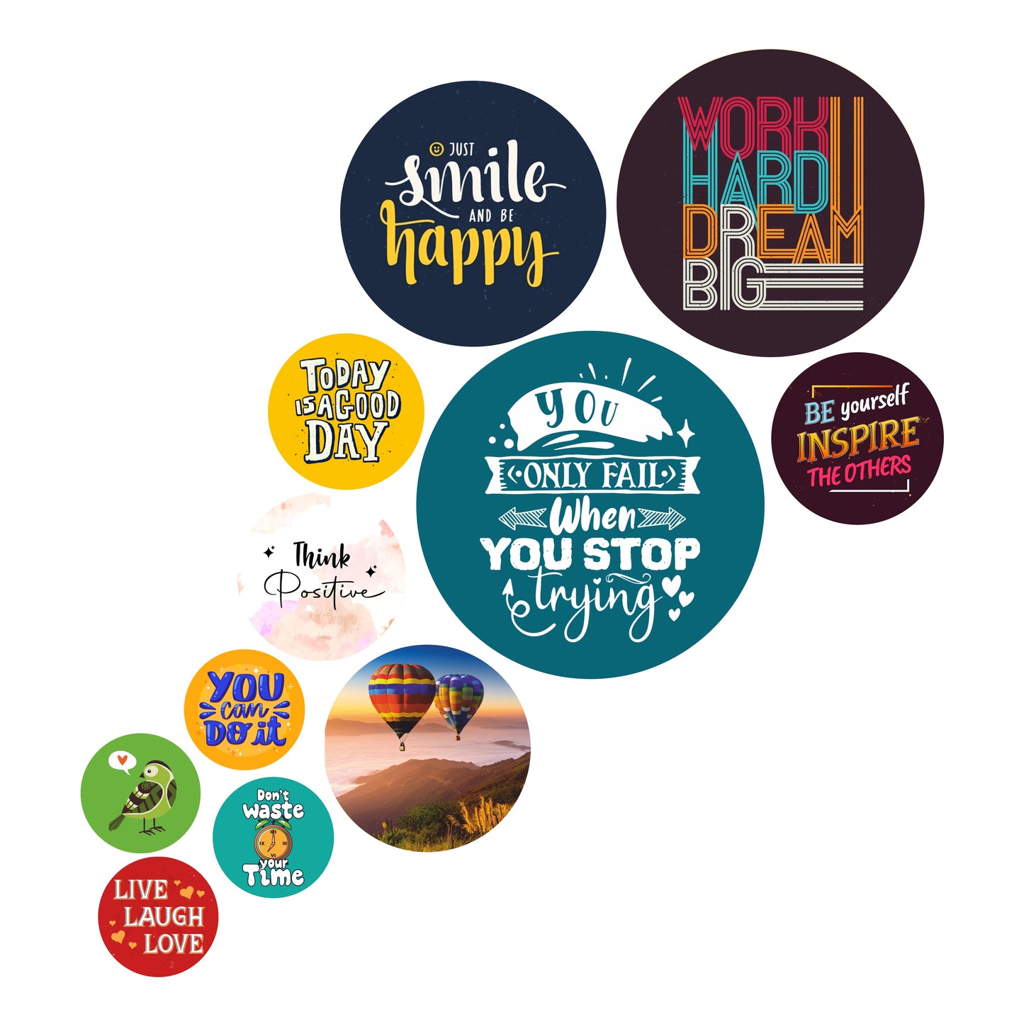 Motivation Wall Decor Round Coster For Home / Room / Office & etc.
