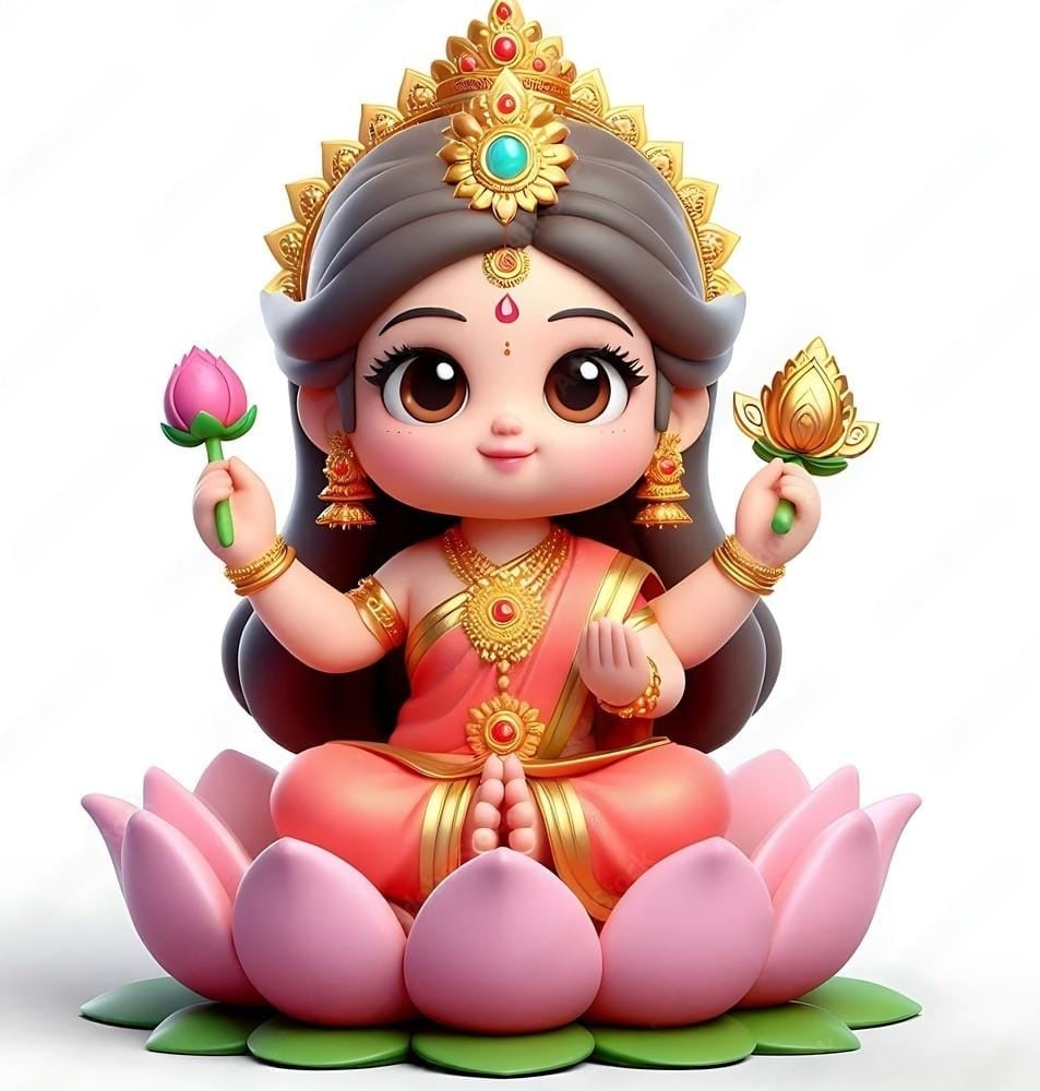 AI Laxmi Ji Cartoon Cutout For Craft Making