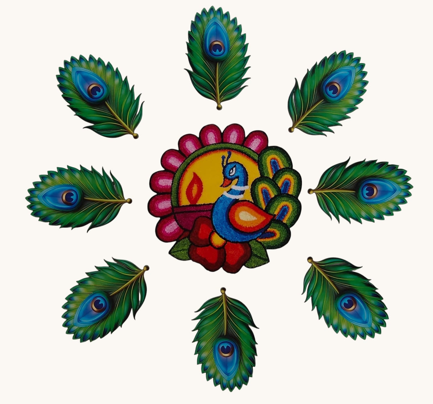 Premium Rangoli MDF Set | 9 Unique Decorative Rangoli Designs | Reusable Diwali, Pooja & Festival Floor Decor Set