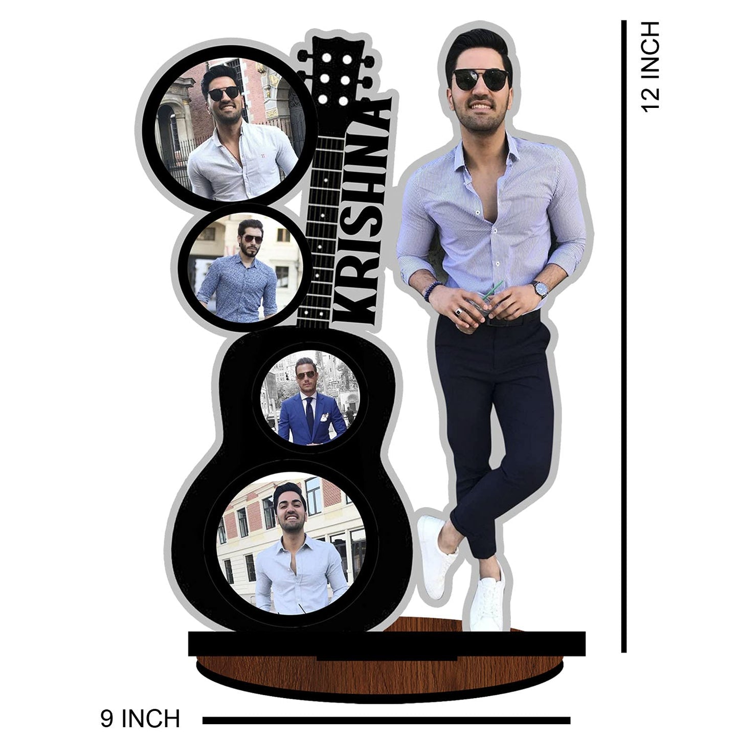 Pihu Creation Wood Personalized, Customized Gift Best Friends Reel Photo Collage gift for Friends, BFF with Frame, Birthday Gift,Anniversary Gift Table (Multicolor, 5 Photo(s), 12x9 Inches)