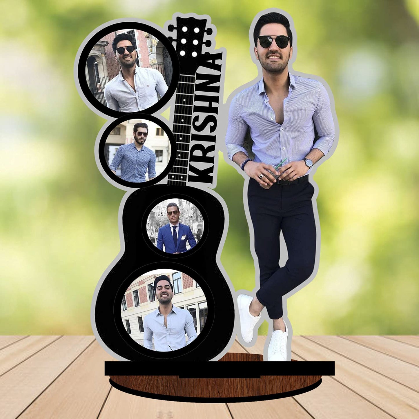 Pihu Creation Wood Personalized, Customized Gift Best Friends Reel Photo Collage gift for Friends, BFF with Frame, Birthday Gift,Anniversary Gift Table (Multicolor, 5 Photo(s), 12x9 Inches)