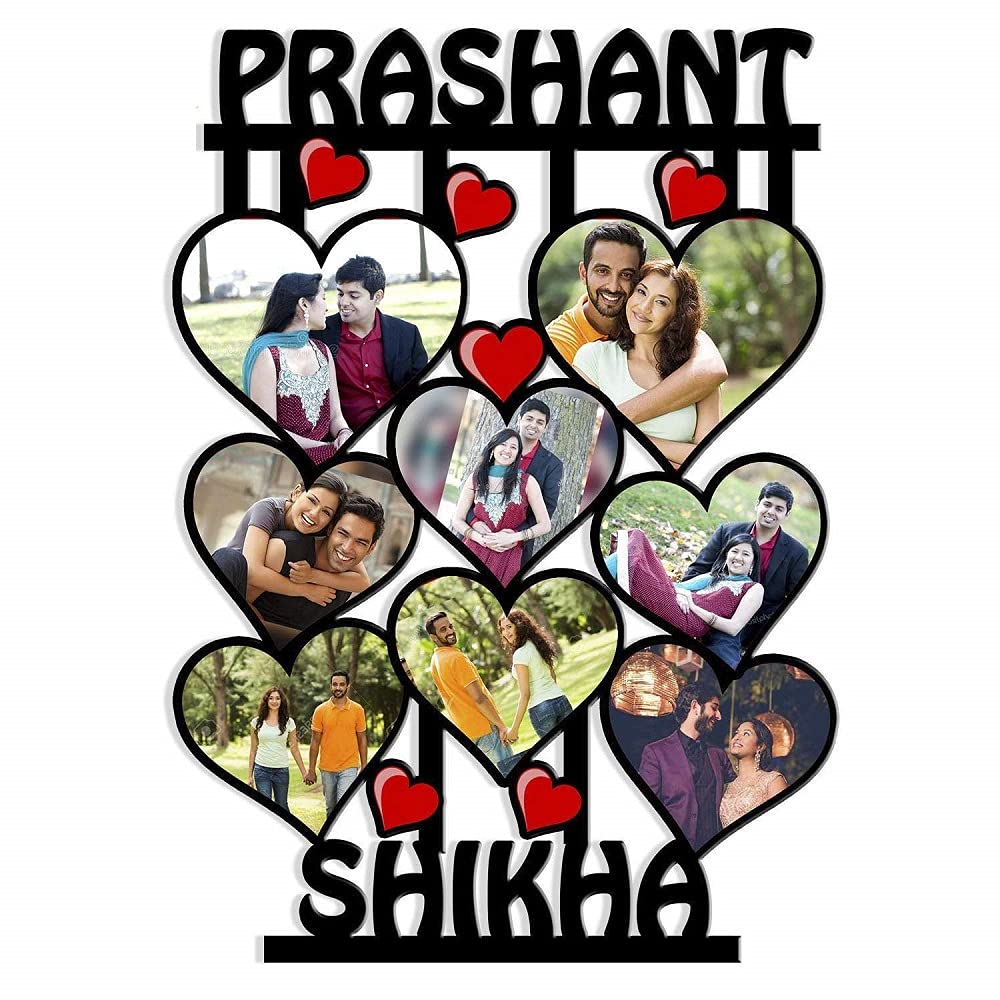 Pihu Creation Wood Personalized, Customized Gift Best Friends Reel Photo Collage gift for Friends, BFF with Frame, Birthday Gift,Anniversary Gift Table (Multicolor, 8 Photo(s), 8x10 Inches)
