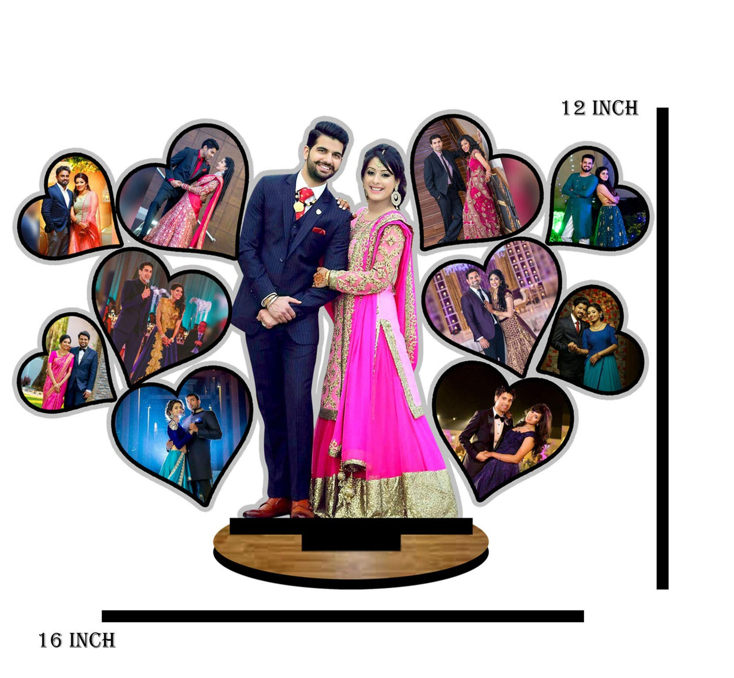 Pihu Creation Wood Personalized, Customized Gift Best Friends Reel Photo Collage gift for Friends, BFF with Frame, Birthday Gift,Anniversary Gift Table (Multicolor, 11 Photo(s), 8x10 Inches)