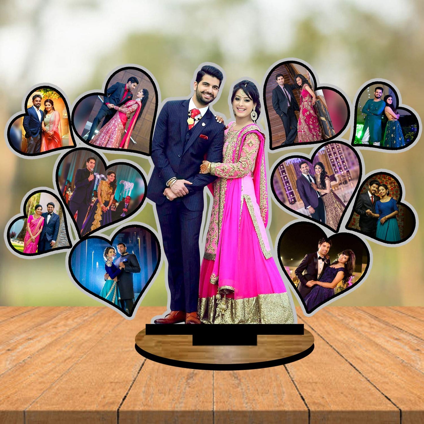 Pihu Creation Wood Personalized, Customized Gift Best Friends Reel Photo Collage gift for Friends, BFF with Frame, Birthday Gift,Anniversary Gift Table (Multicolor, 11 Photo(s), 8x10 Inches)