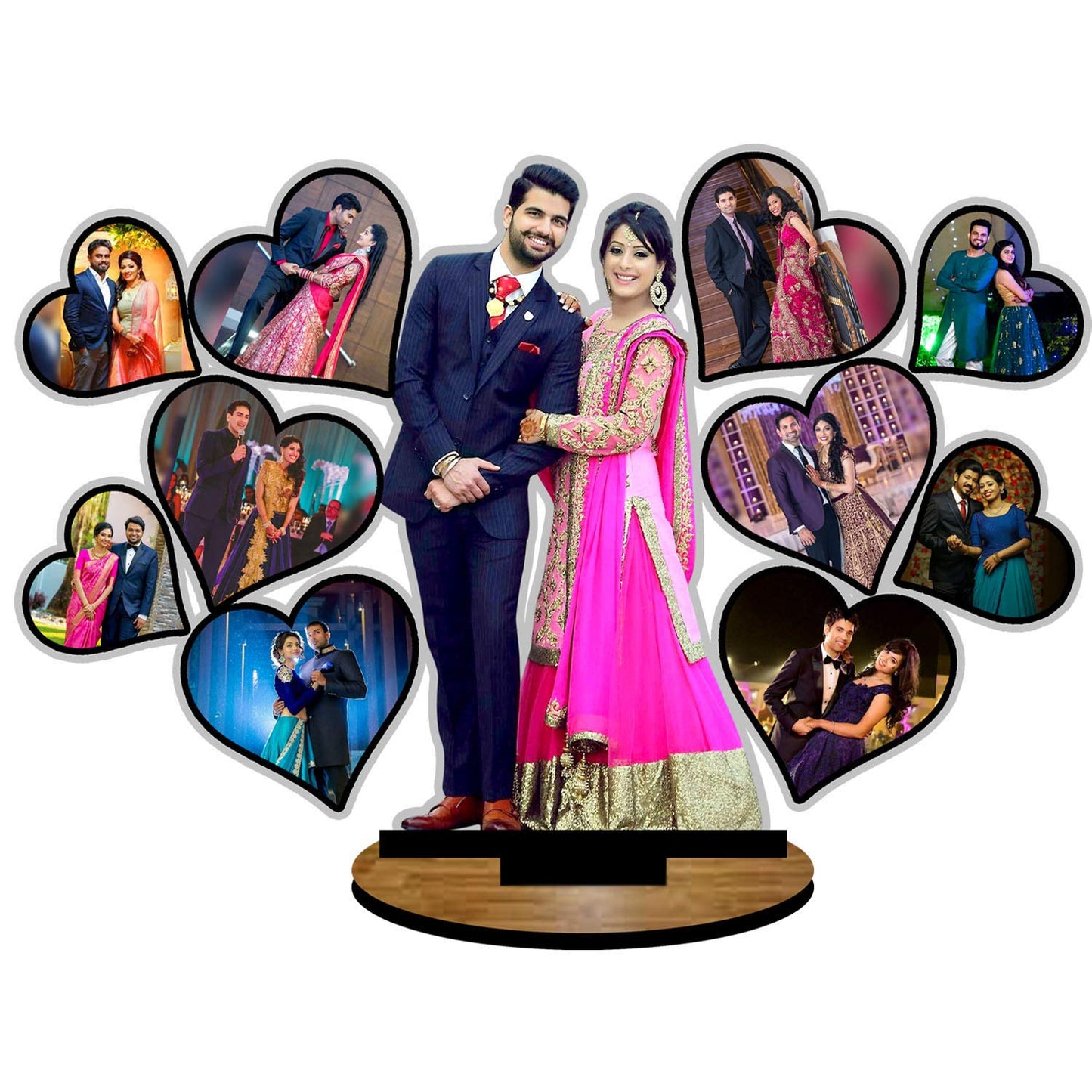 Pihu Creation Wood Personalized, Customized Gift Best Friends Reel Photo Collage gift for Friends, BFF with Frame, Birthday Gift,Anniversary Gift Table (Multicolor, 11 Photo(s), 8x10 Inches)