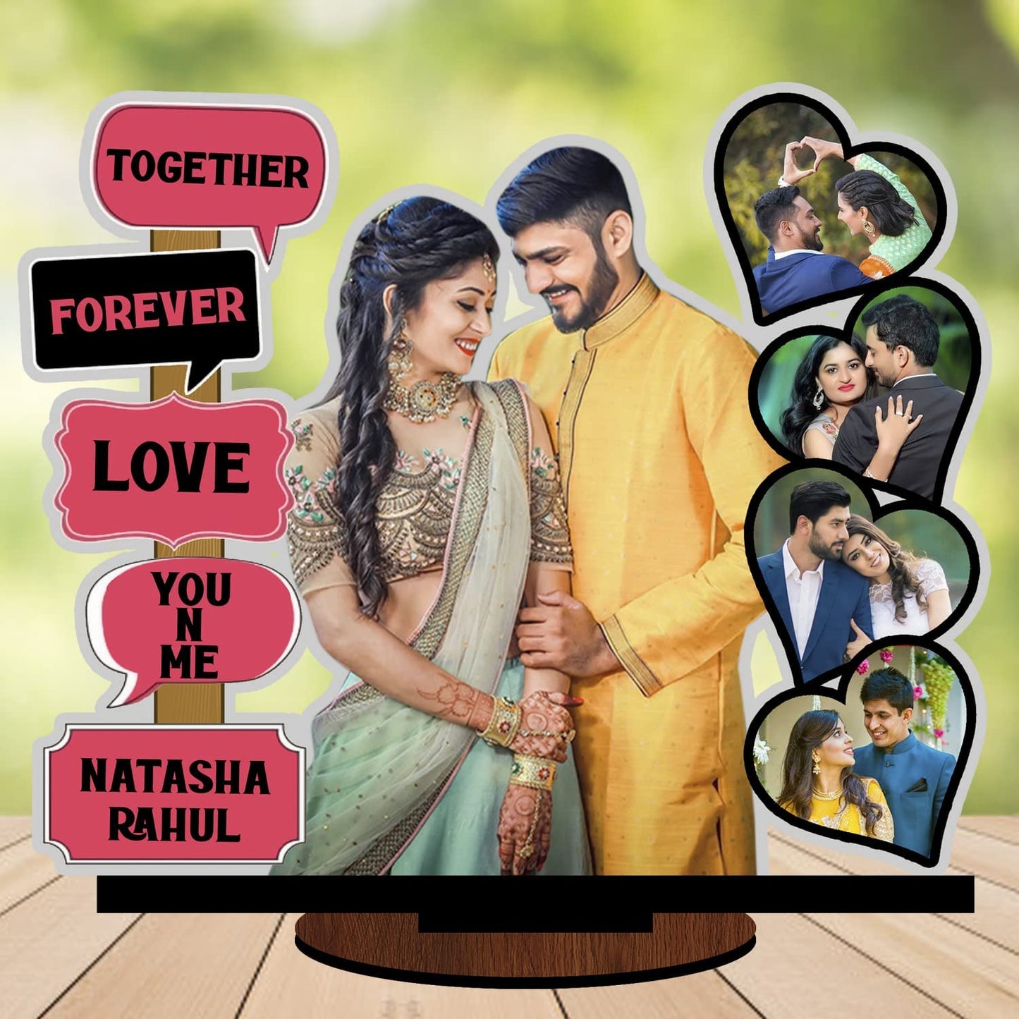 Pihu Creation Wood Personalized, Customized Gift Best Friends Reel Photo Collage gift for Friends, BFF with Frame, Birthday Gift,Anniversary Gift Table (Multicolor, 8 Photo(s), 12x9 Inches)