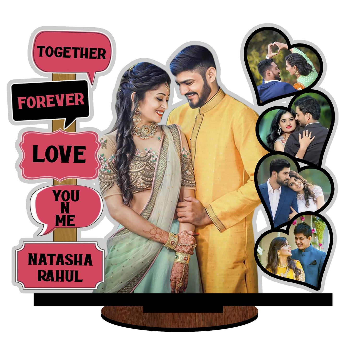 Pihu Creation Wood Personalized, Customized Gift Best Friends Reel Photo Collage gift for Friends, BFF with Frame, Birthday Gift,Anniversary Gift Table (Multicolor, 8 Photo(s), 12x9 Inches)