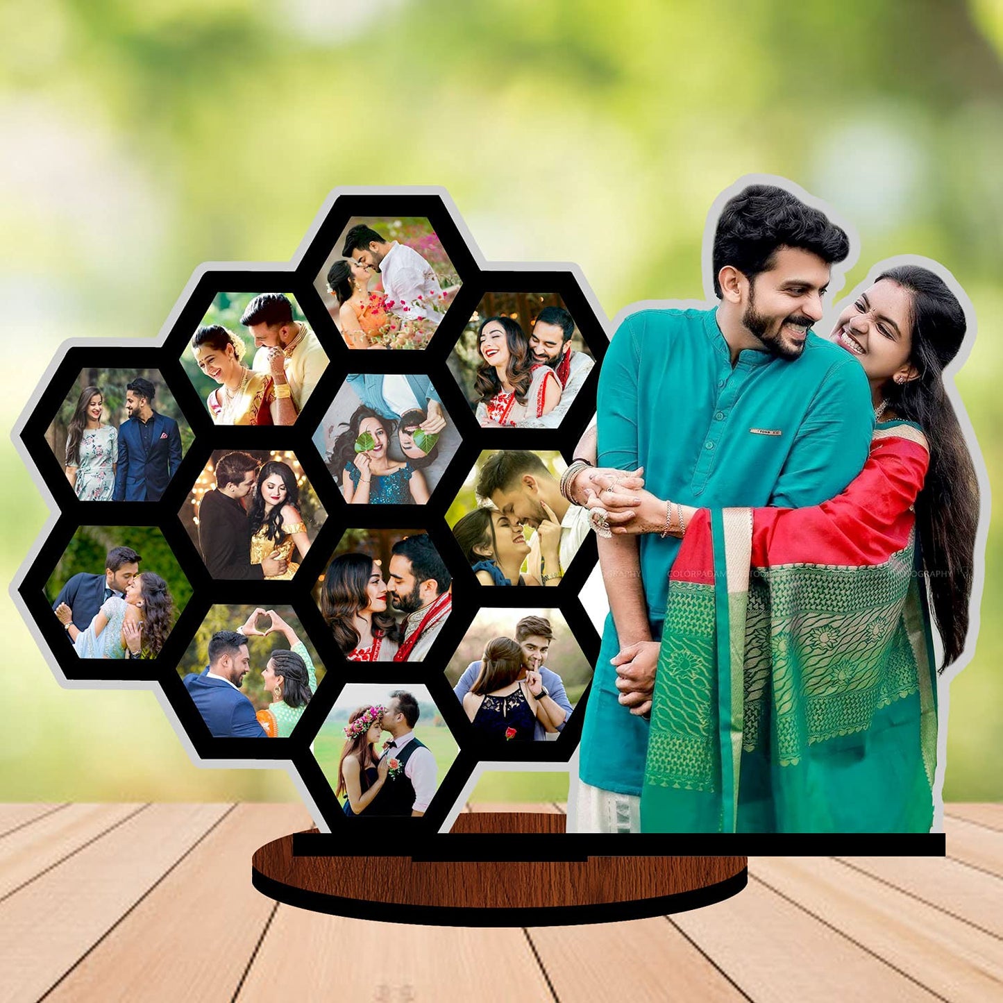Pihu Creation Wood Personalized, Customized Gift Best Friends Reel Photo Collage gift for Friends, BFF with Frame, Birthday Gift,Anniversary Gift Table (Multicolor, 13 Photo(s), 8x10 Inches)