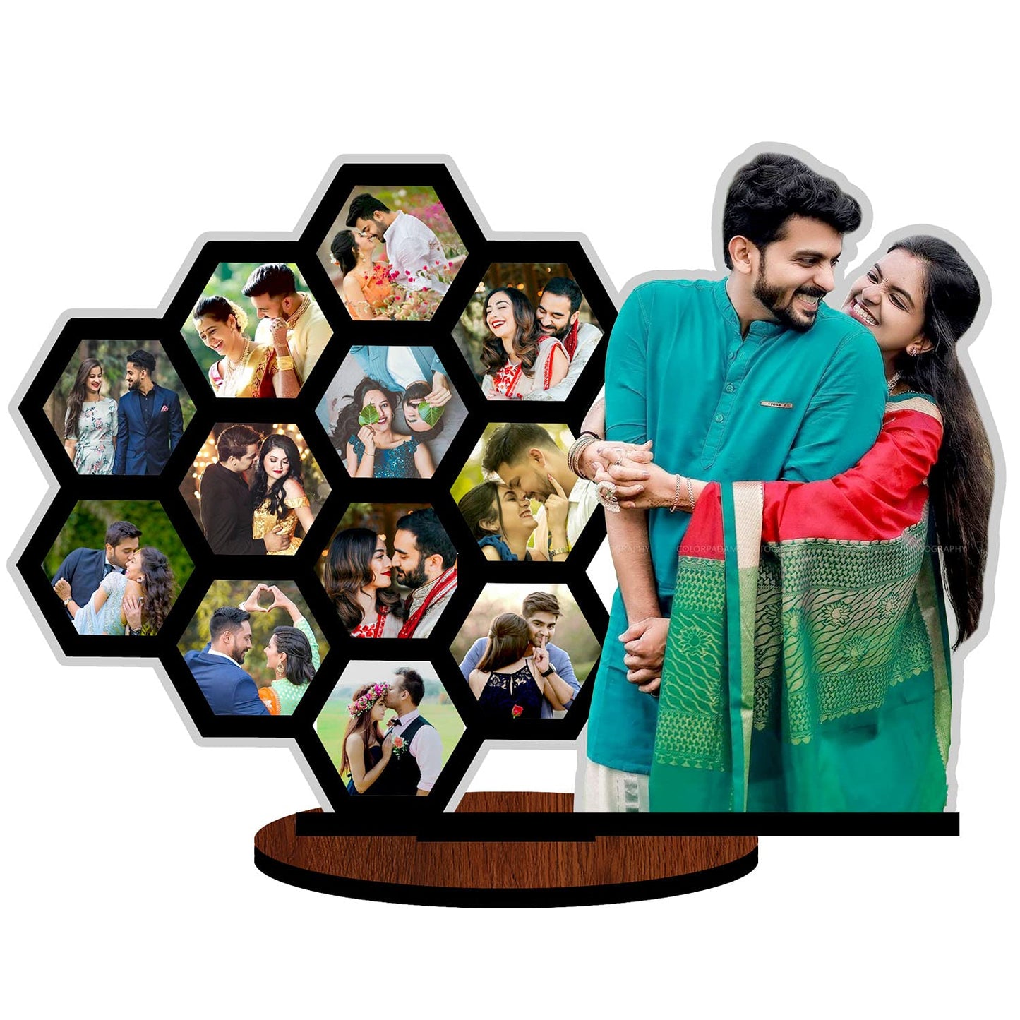 Pihu Creation Wood Personalized, Customized Gift Best Friends Reel Photo Collage gift for Friends, BFF with Frame, Birthday Gift,Anniversary Gift Table (Multicolor, 13 Photo(s), 8x10 Inches)