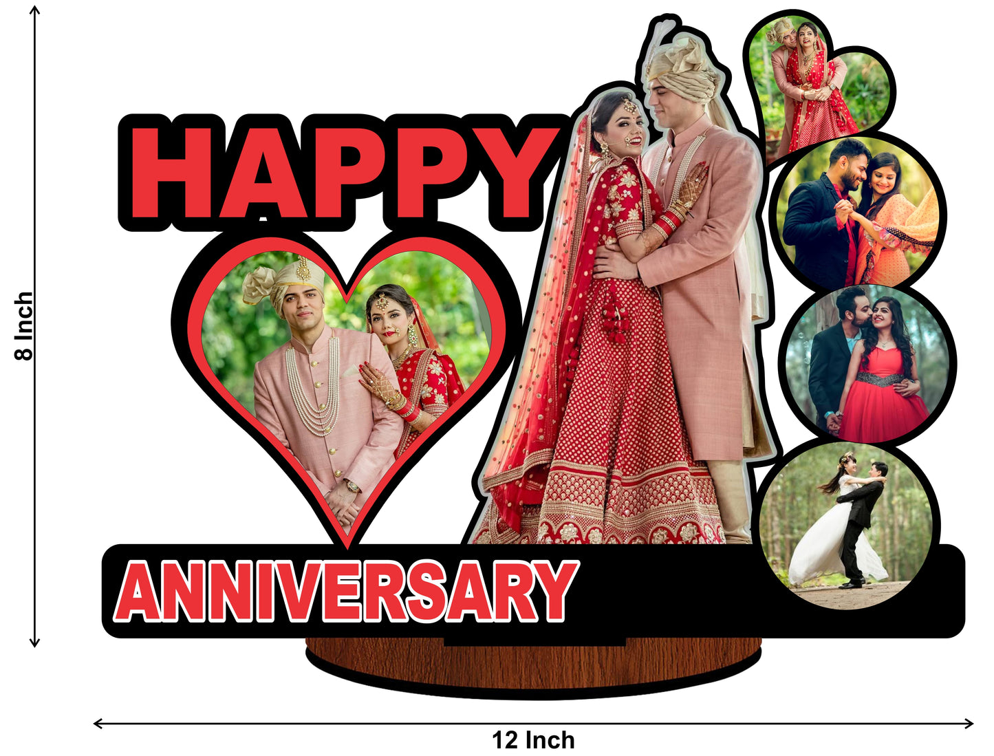 Pihu Creation Wood Personalized, Customized Gift Best Friends Reel Photo Collage gift for Friends, BFF with Frame, Birthday Gift,Anniversary Gift Wall (Multicolor, 6 Photo(s), Good Quality Photo, Above 300KB)