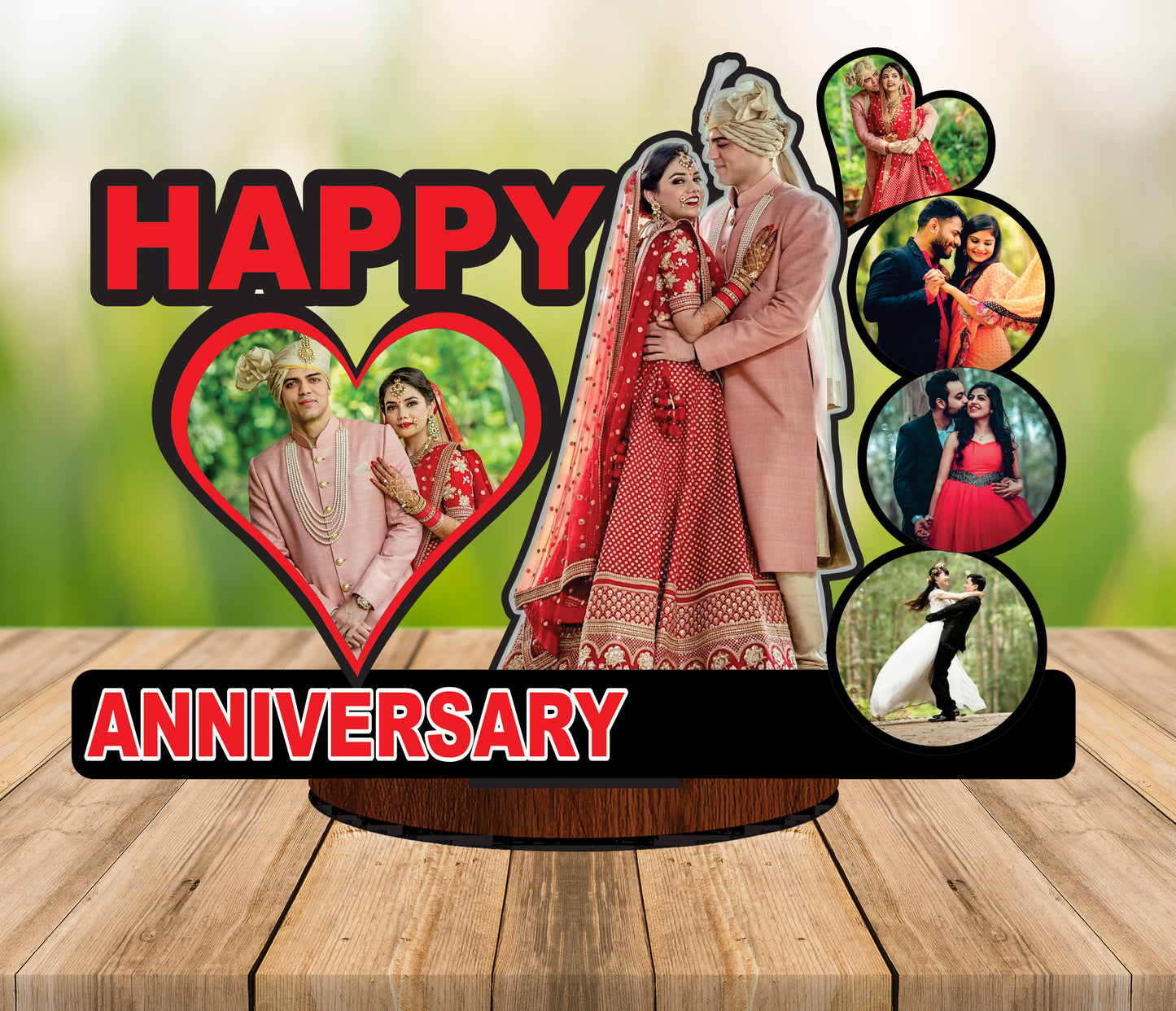 Pihu Creation Wood Personalized, Customized Gift Best Friends Reel Photo Collage gift for Friends, BFF with Frame, Birthday Gift,Anniversary Gift Wall (Multicolor, 6 Photo(s), Good Quality Photo, Above 300KB)
