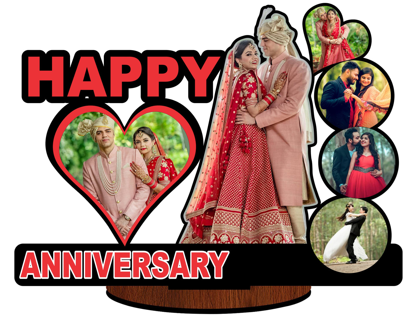 Pihu Creation Wood Personalized, Customized Gift Best Friends Reel Photo Collage gift for Friends, BFF with Frame, Birthday Gift,Anniversary Gift Wall (Multicolor, 6 Photo(s), Good Quality Photo, Above 300KB)
