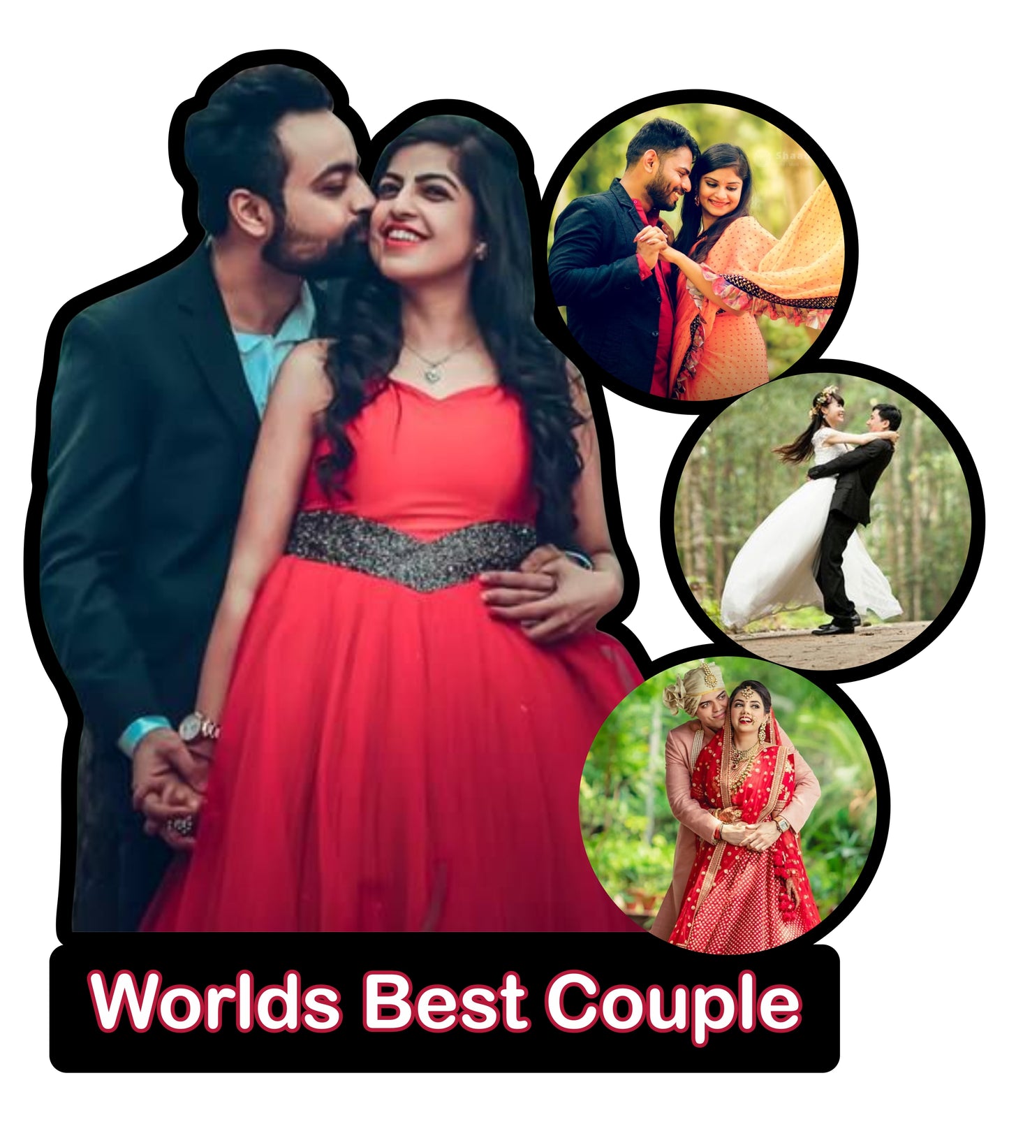 Pihu Creation Wood Personalized, Customized Gift Best Friends Reel Photo Collage gift for Friends, BFF with Frame, Birthday Gift,Anniversary Gift Wall (Multicolor, 4 Photo(s), Good Quality Photo, Above 300KB)
