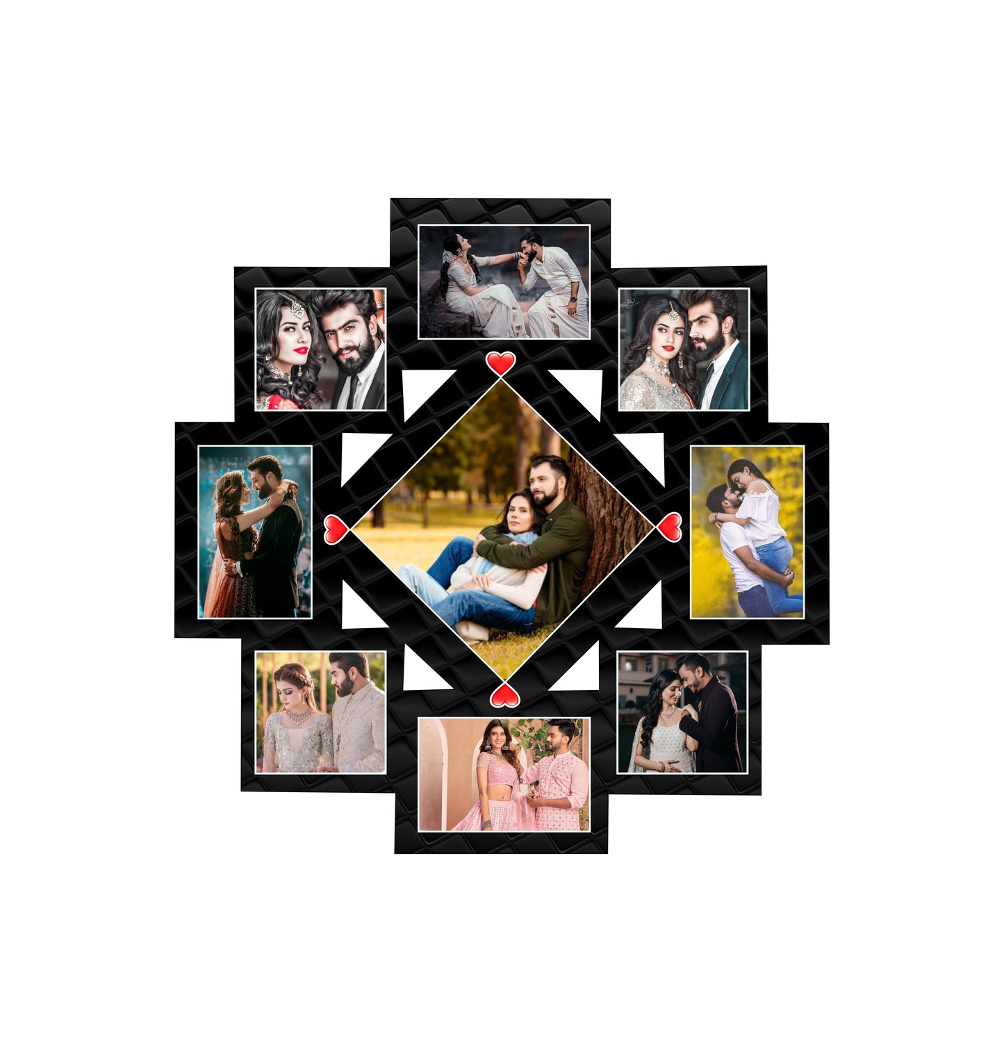 Pihu Creation Wood Personalized, Customized Gift Best Friends Reel Photo Collage gift for Friends, BFF with Frame, Birthday Gift,Anniversary Gift Wall (Multicolor, Black, 9 Photo(s), Good Quality Photo, Above 350KB, 7x7)