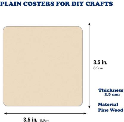 Square-Plain-MDF Pack of 24