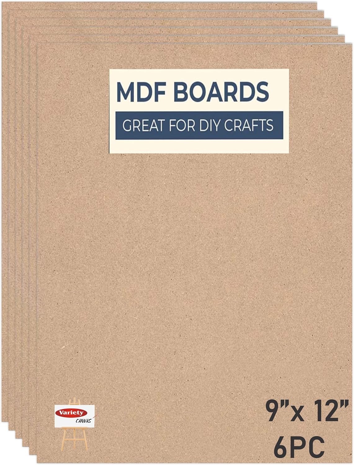 6 Piece A4 Size MDF Boards for Art and Craft, Wood MDF Sheets for Craft Work, DIY MDF Cutouts (MDF -Square 9 x 12-6PC)