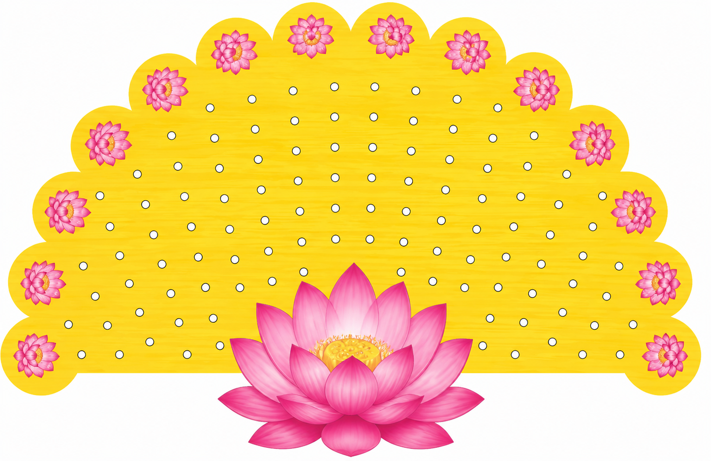 11 Inch Lotus Plate for Diyas & Decoration | Decorative Lotus Deepak Plate | MDF Pooja Thali for Diwali, Rangoli & Home Decor