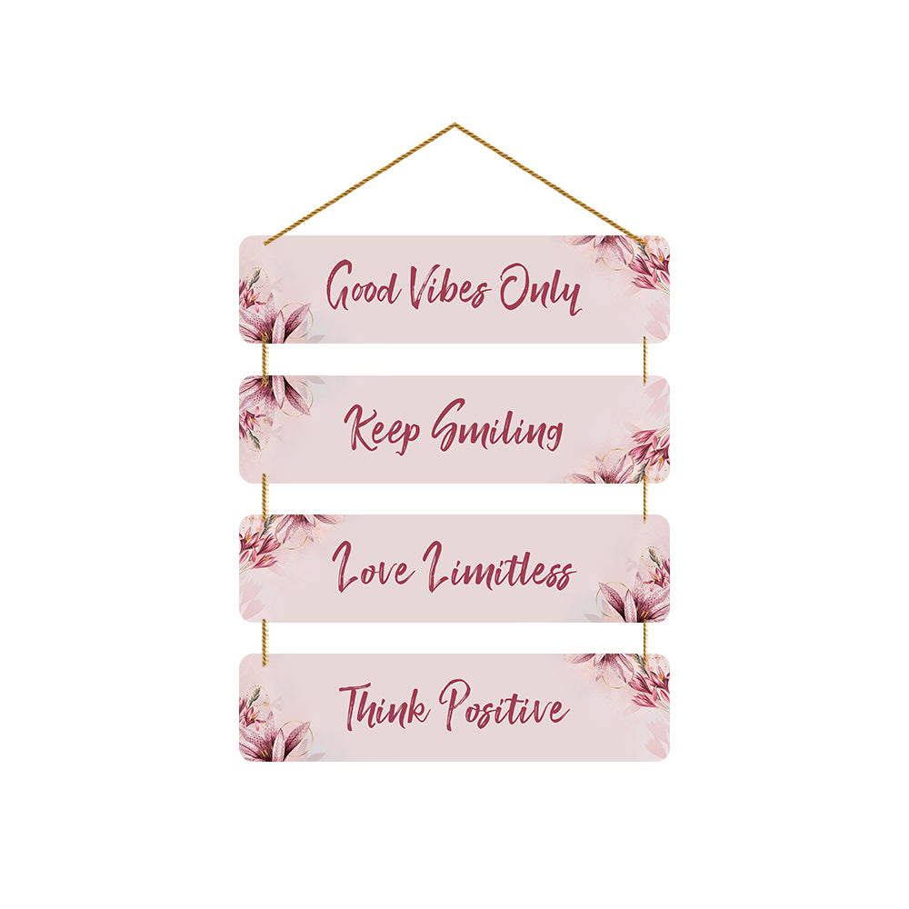 Think Positive Wooden Wall Hanging For Home / Room / Office & etc.