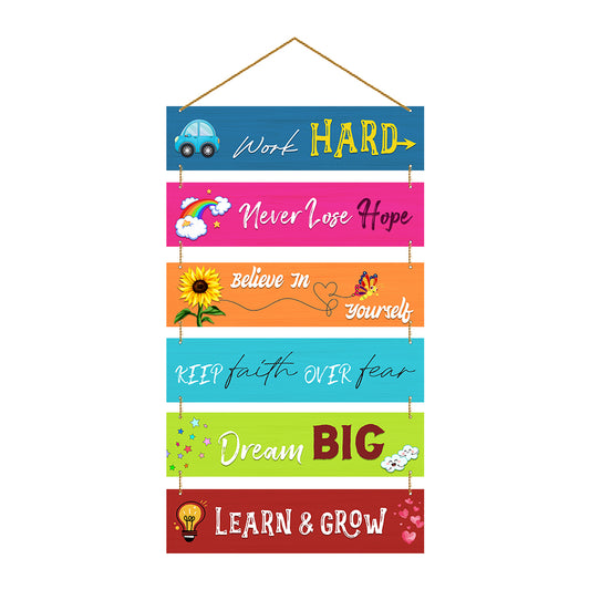 Work Hard Quote Wooden Wall Hanging For Home / Room / Office / Schools & etc.