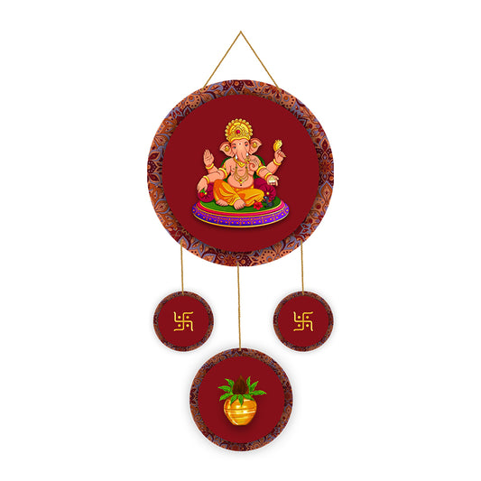 Ganesha Welcome Wooden Wall Hanging For Home / Room / Office & etc.