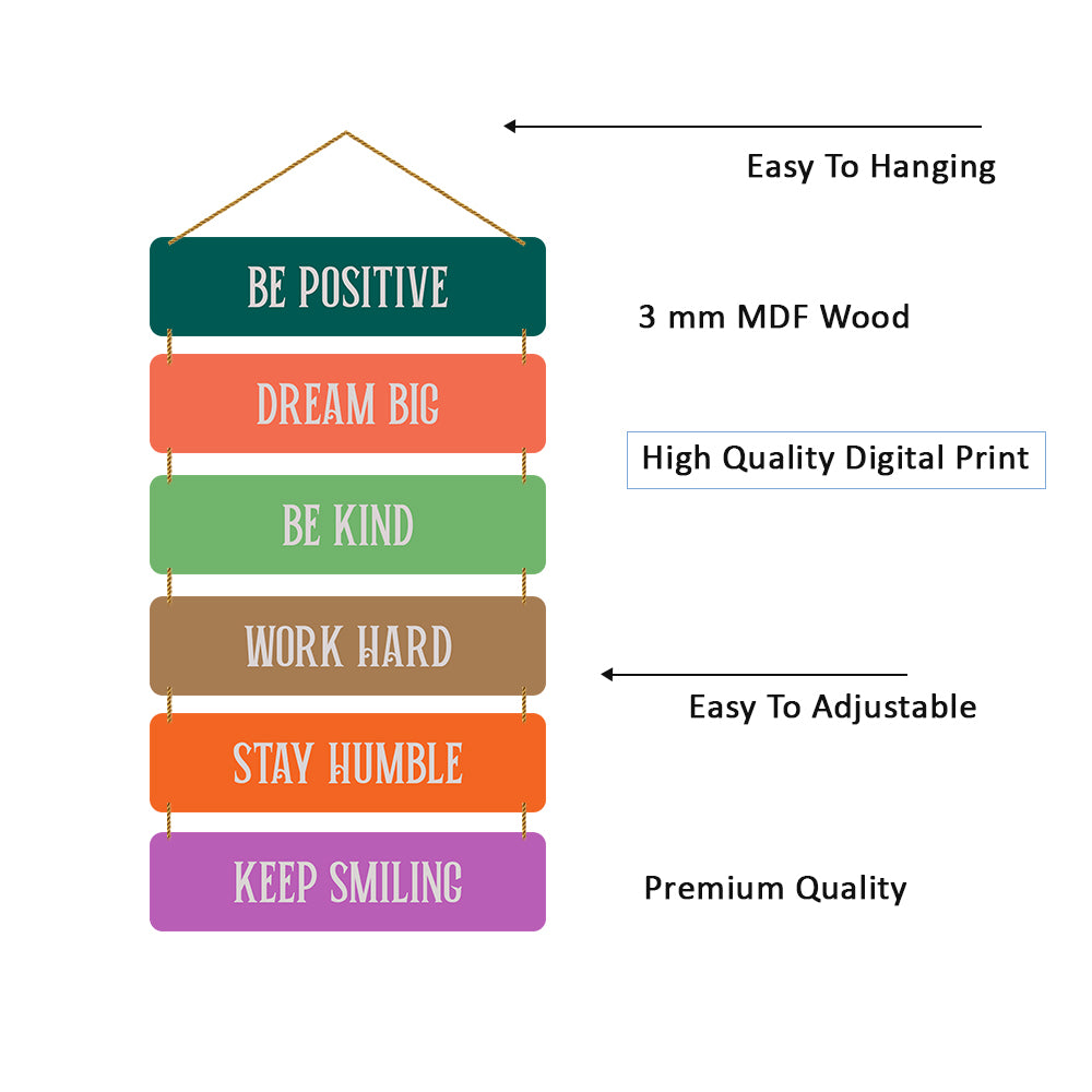 Positive Lines Wooden Wall Hanging For Home / Room / Office & etc.