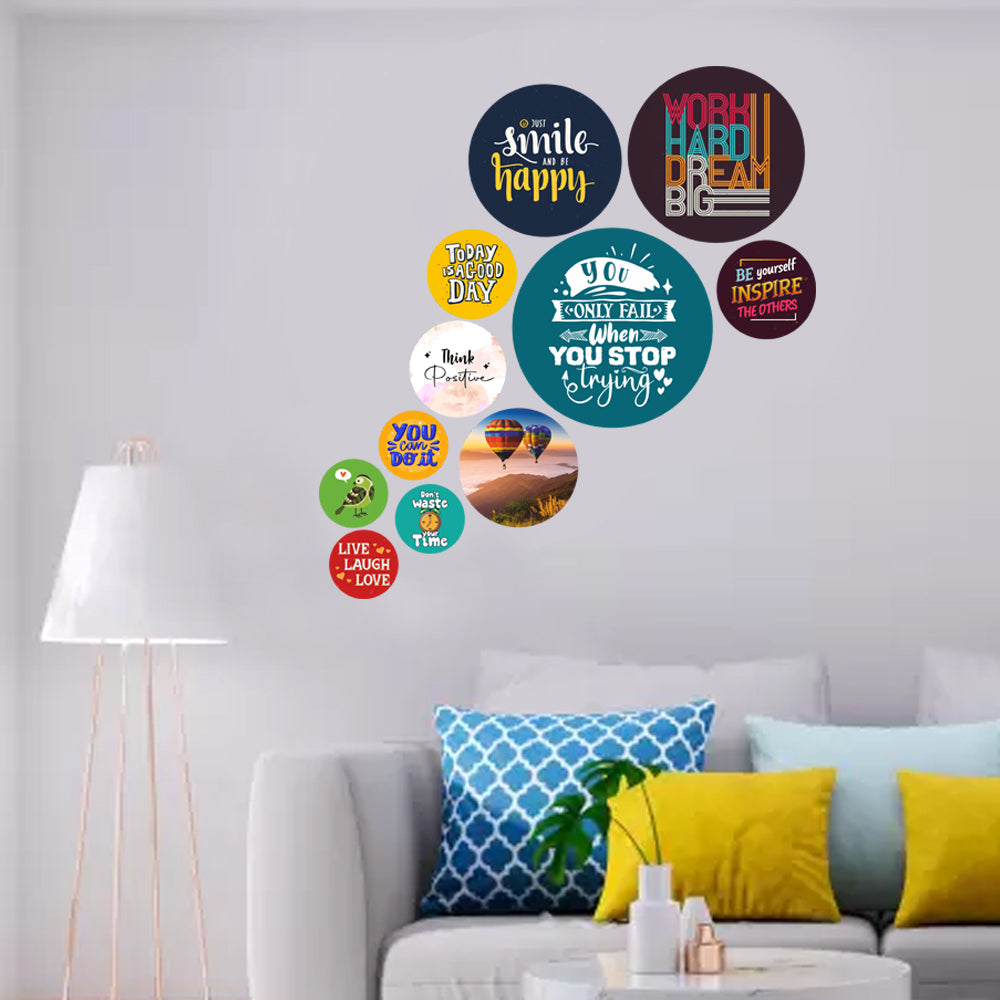 Motivation Wall Decor Round Coster  For Home / Room / Office & etc.