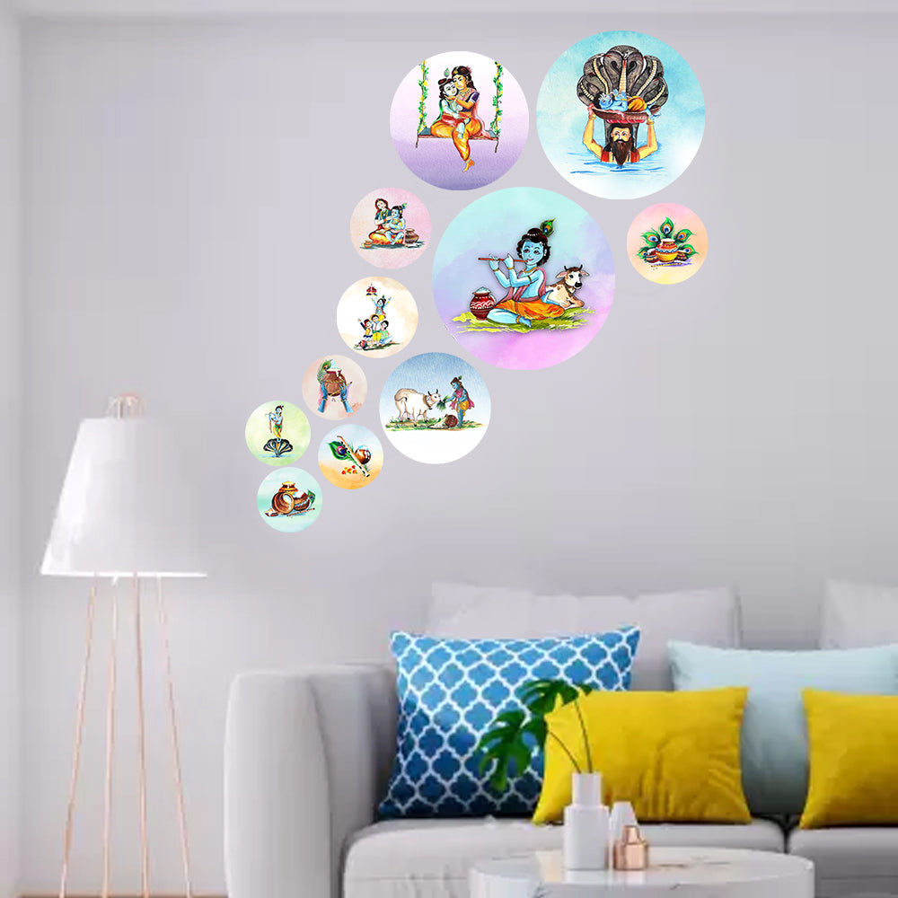 Hindu God Wall Decor Round Coster  For Home / Room / Office & etc.