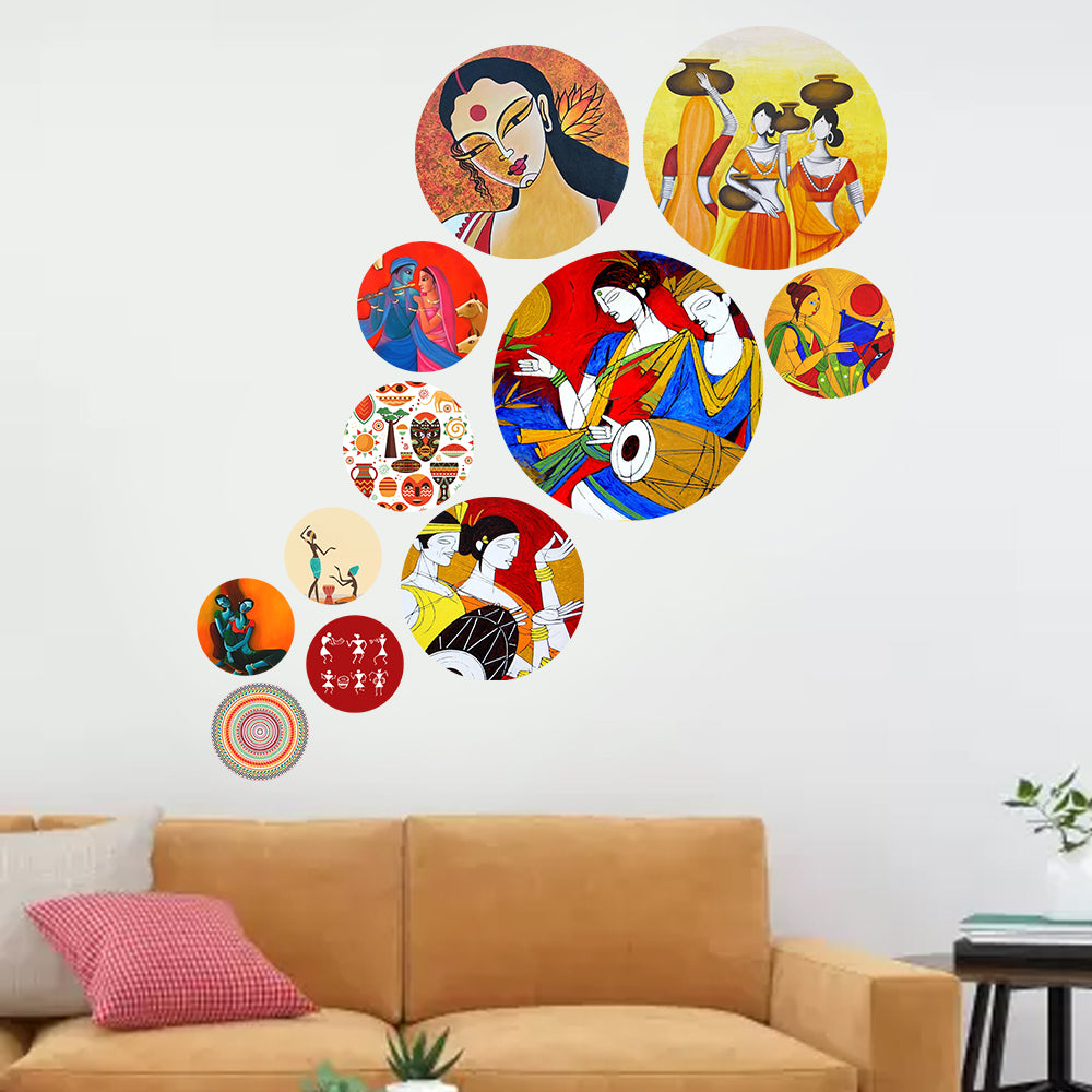 Traditional Art  Wall Decor Round Coster  For Home / Room / Office & etc.