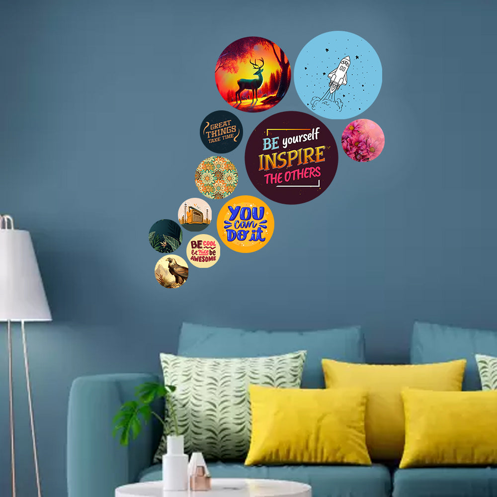 Motivational & Fancy Wall Decor Round Coster  For Home / Room / Office & etc.