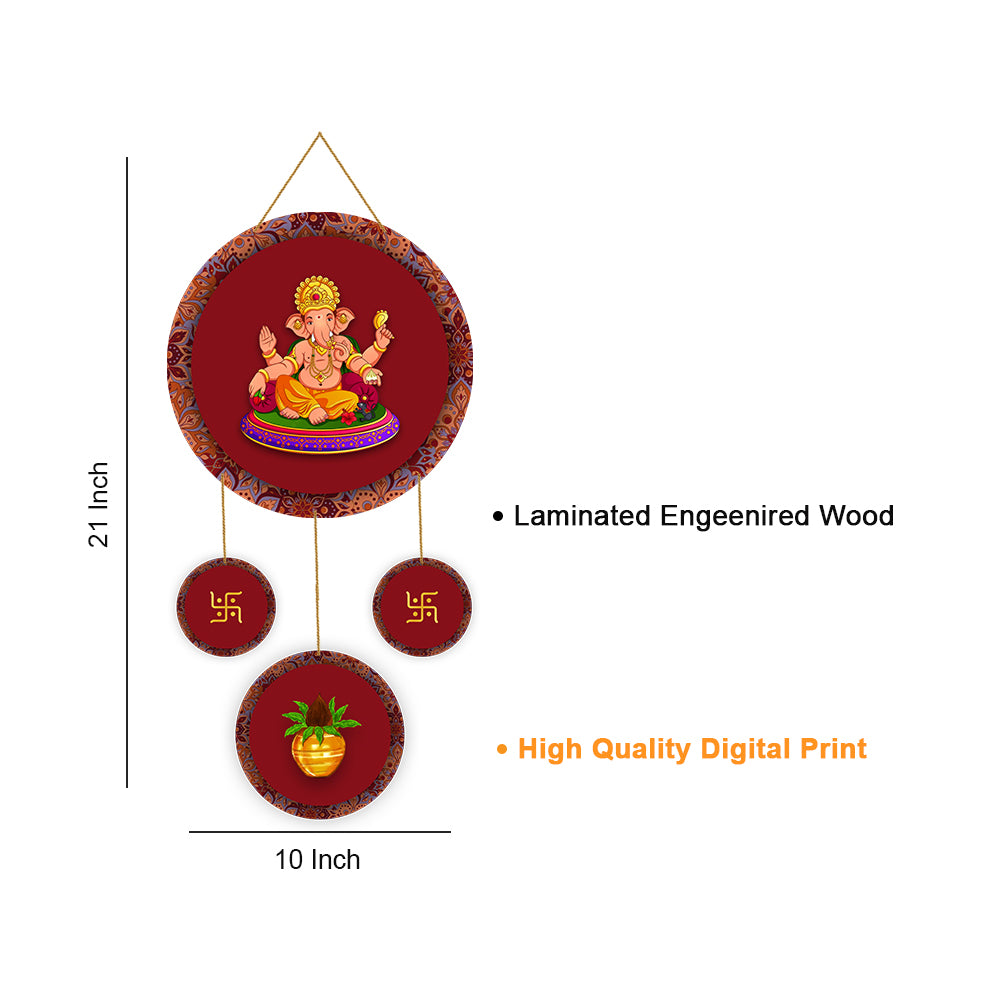 Ganesha Welcome Wooden Wall Hanging For Home / Room / Office & etc.