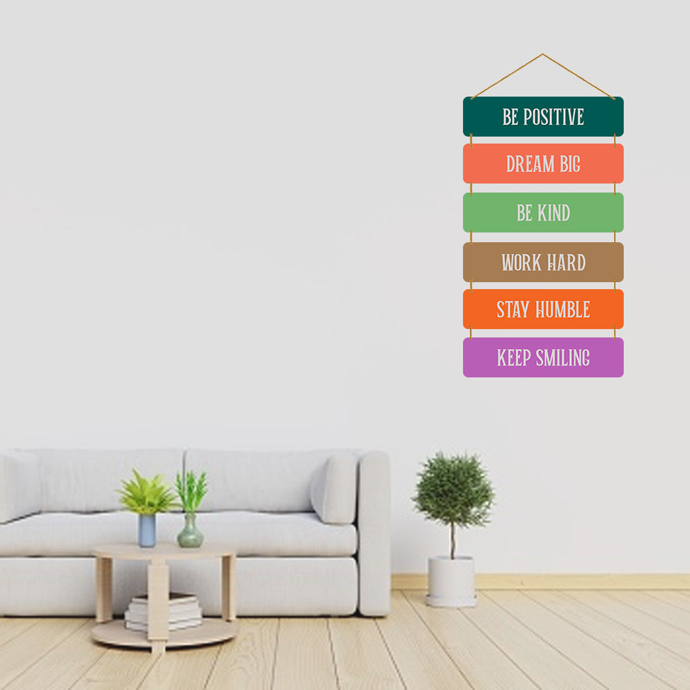 Positive Lines Wooden Wall Hanging For Home / Room / Office & etc.