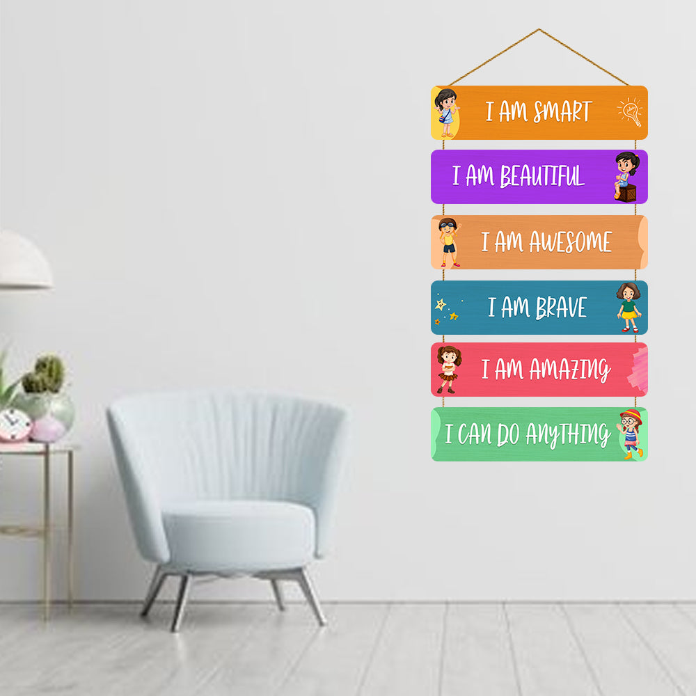 Kids Motivated Wooden Wall Hanging For Home / Room / Office & etc.